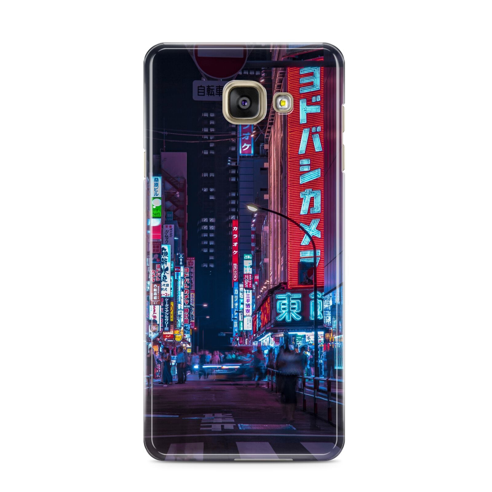 Tokyo Neon City Samsung Galaxy A3 2016 Case on gold phone