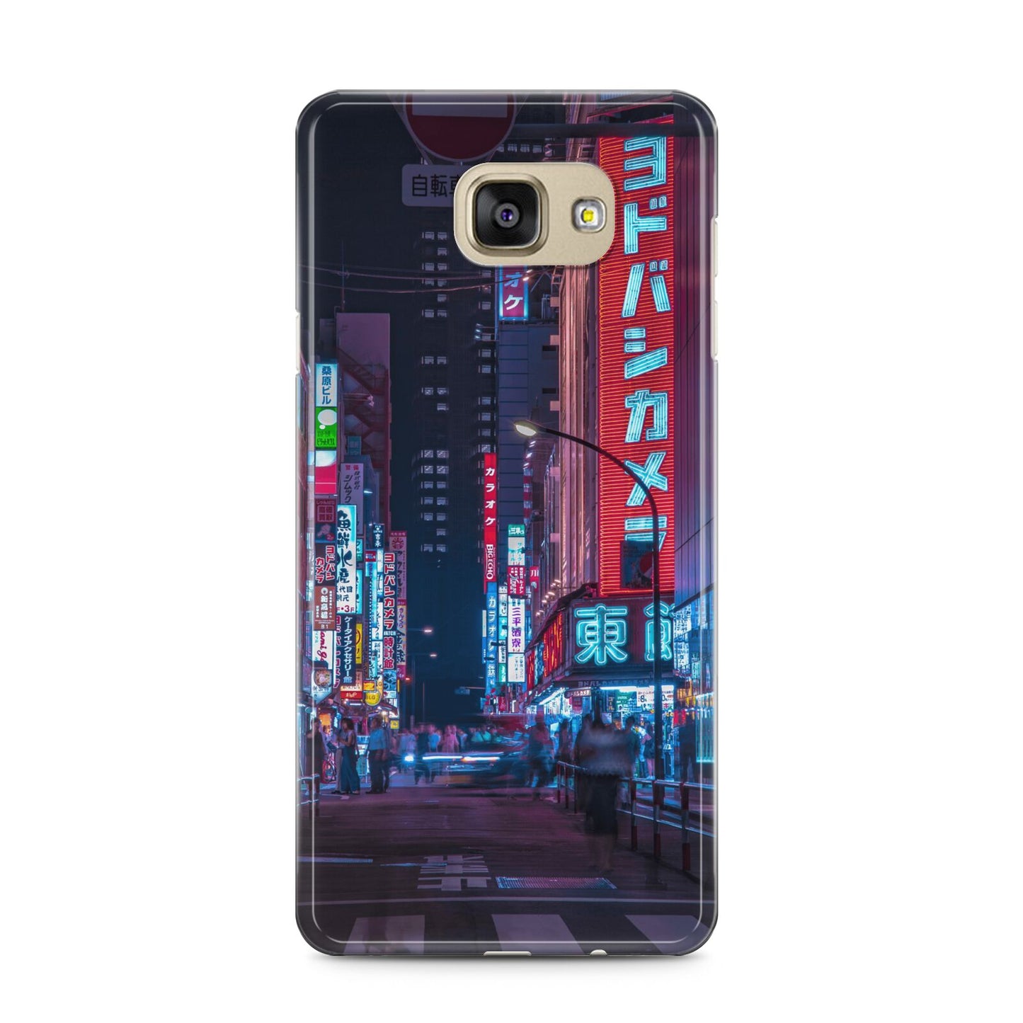 Tokyo Neon City Samsung Galaxy A5 2016 Case on gold phone