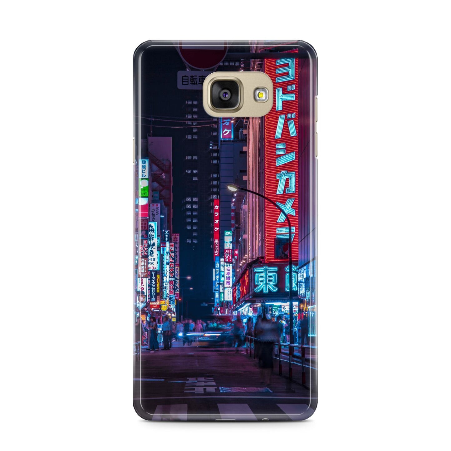 Tokyo Neon City Samsung Galaxy A7 2016 Case on gold phone