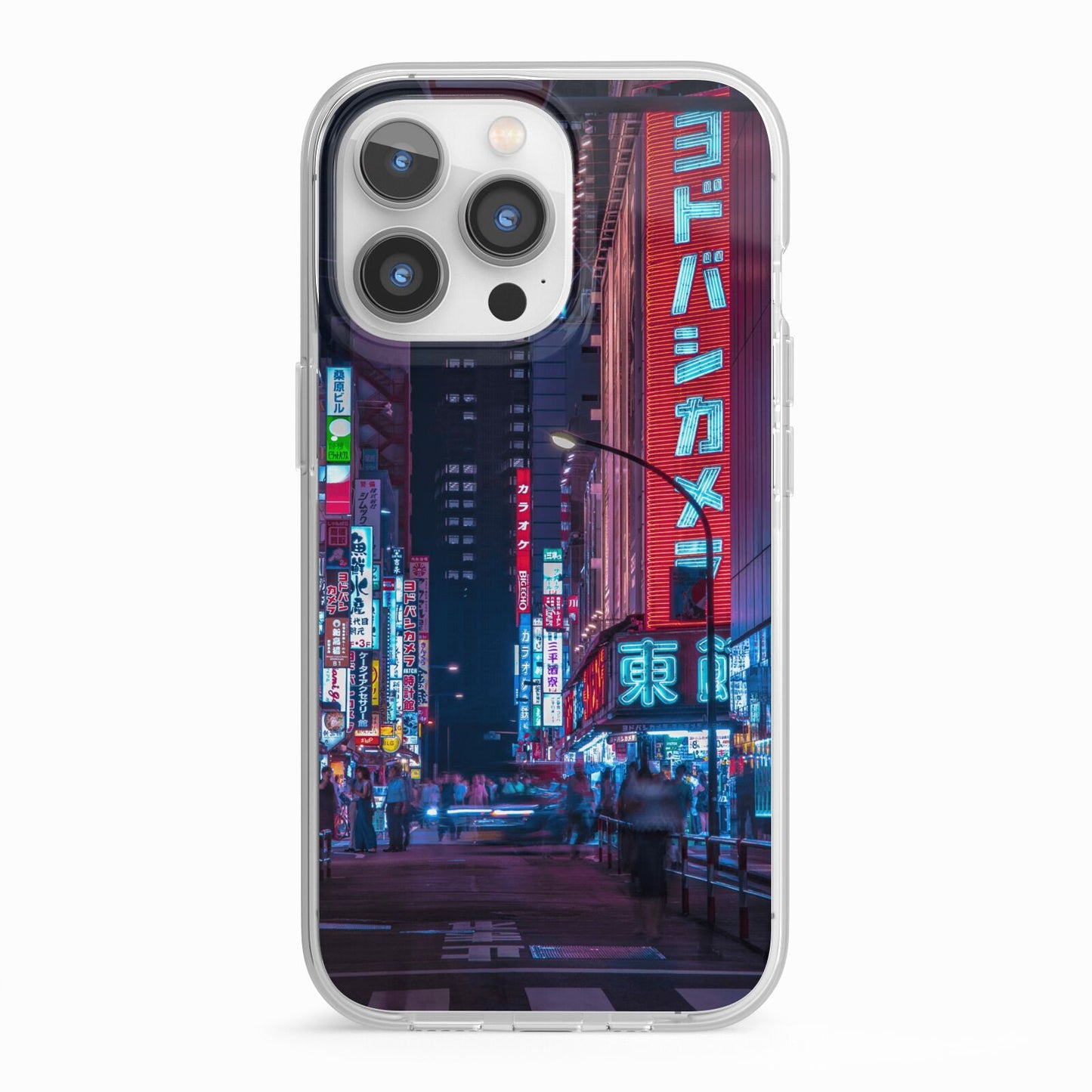 Tokyo Neon City iPhone 13 Pro TPU Impact Case with White Edges