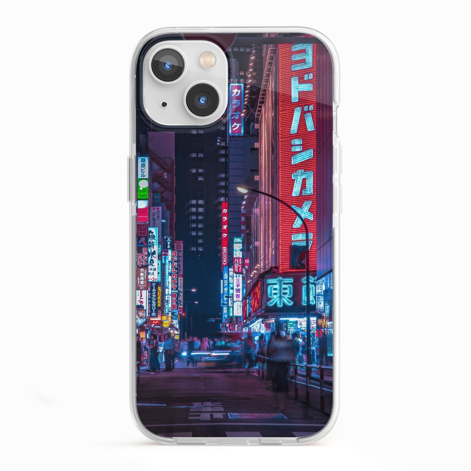 Tokyo Neon City iPhone 13 TPU Impact Case with White Edges