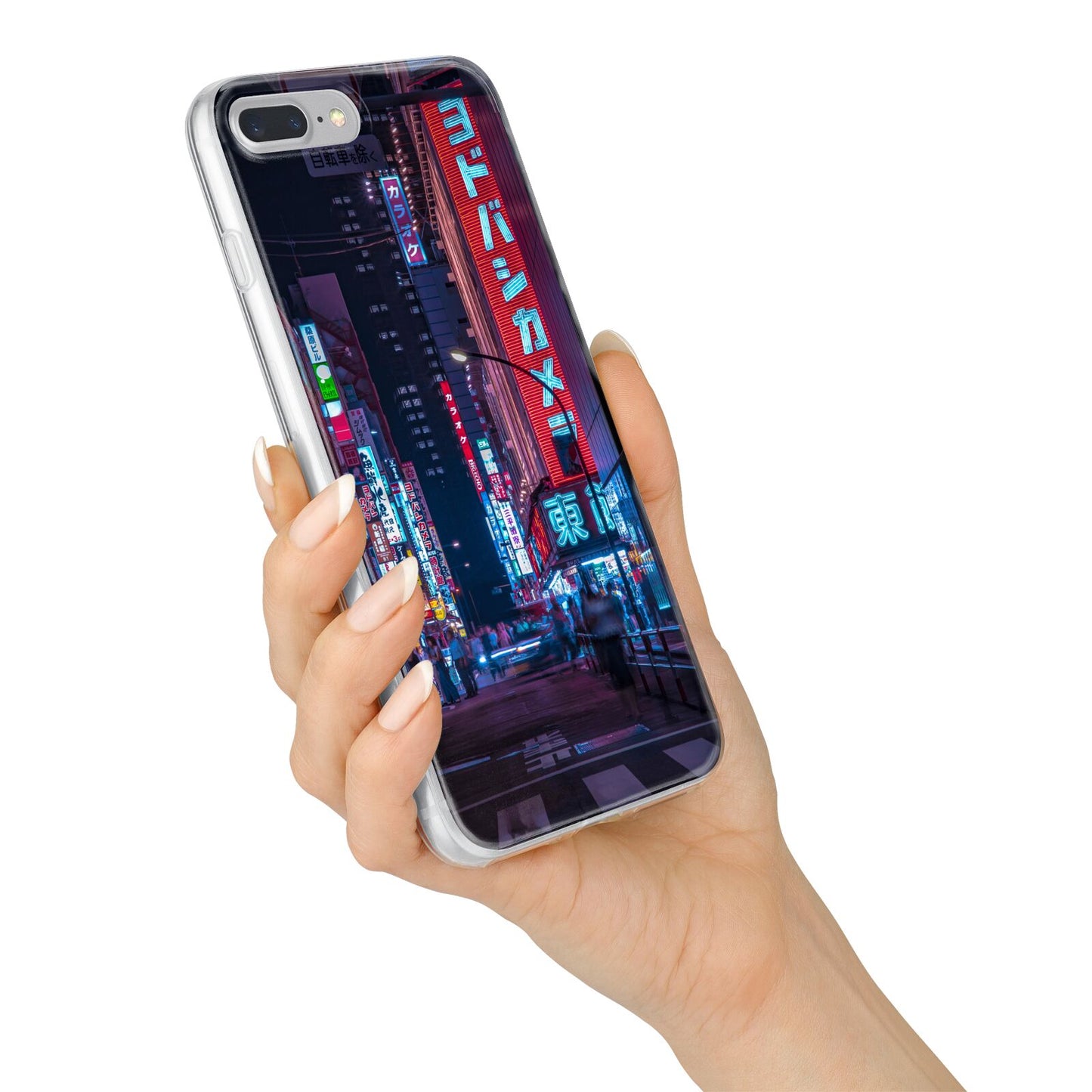 Tokyo Neon City iPhone 7 Plus Bumper Case on Silver iPhone Alternative Image