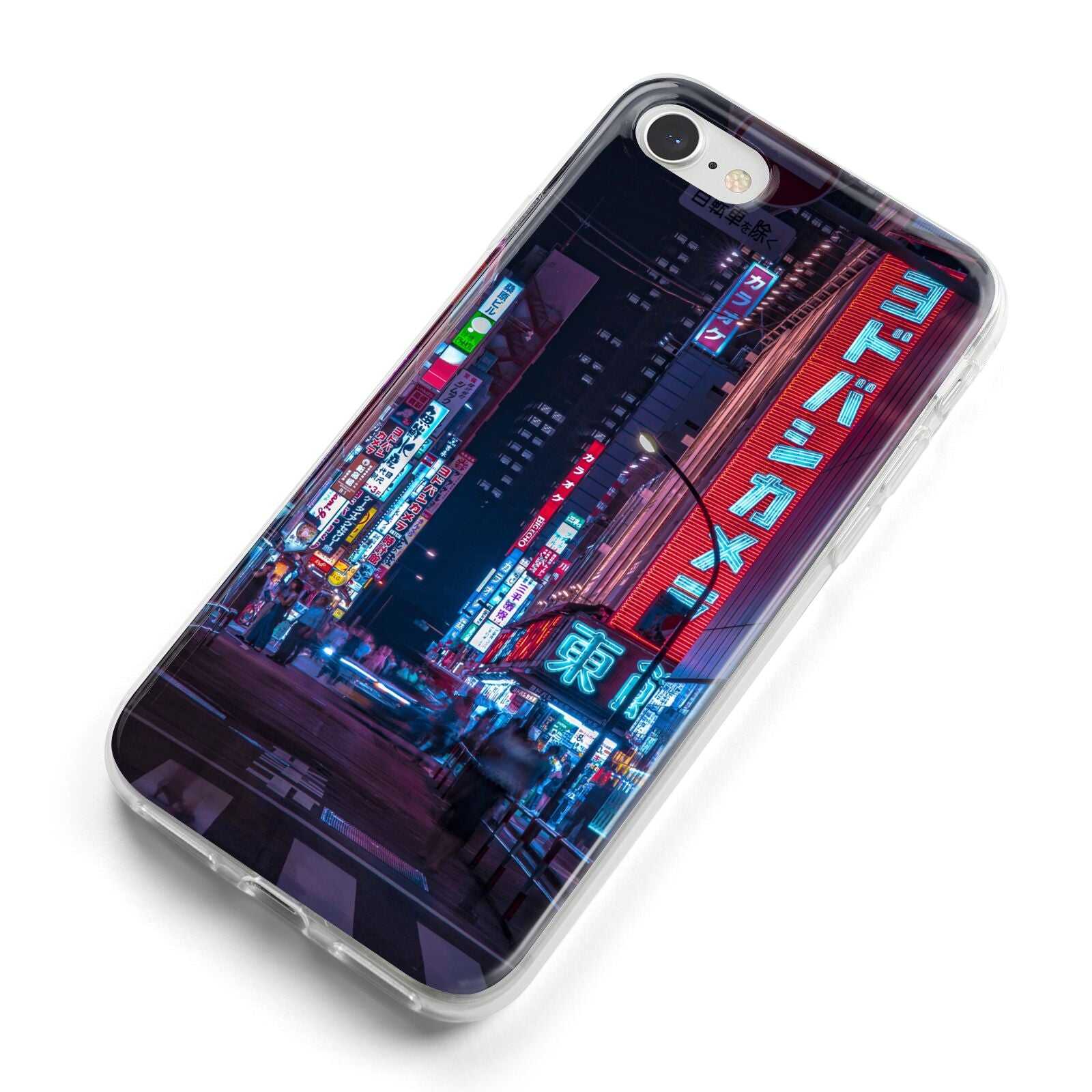 Tokyo Neon City iPhone 8 Bumper Case on Silver iPhone Alternative Image