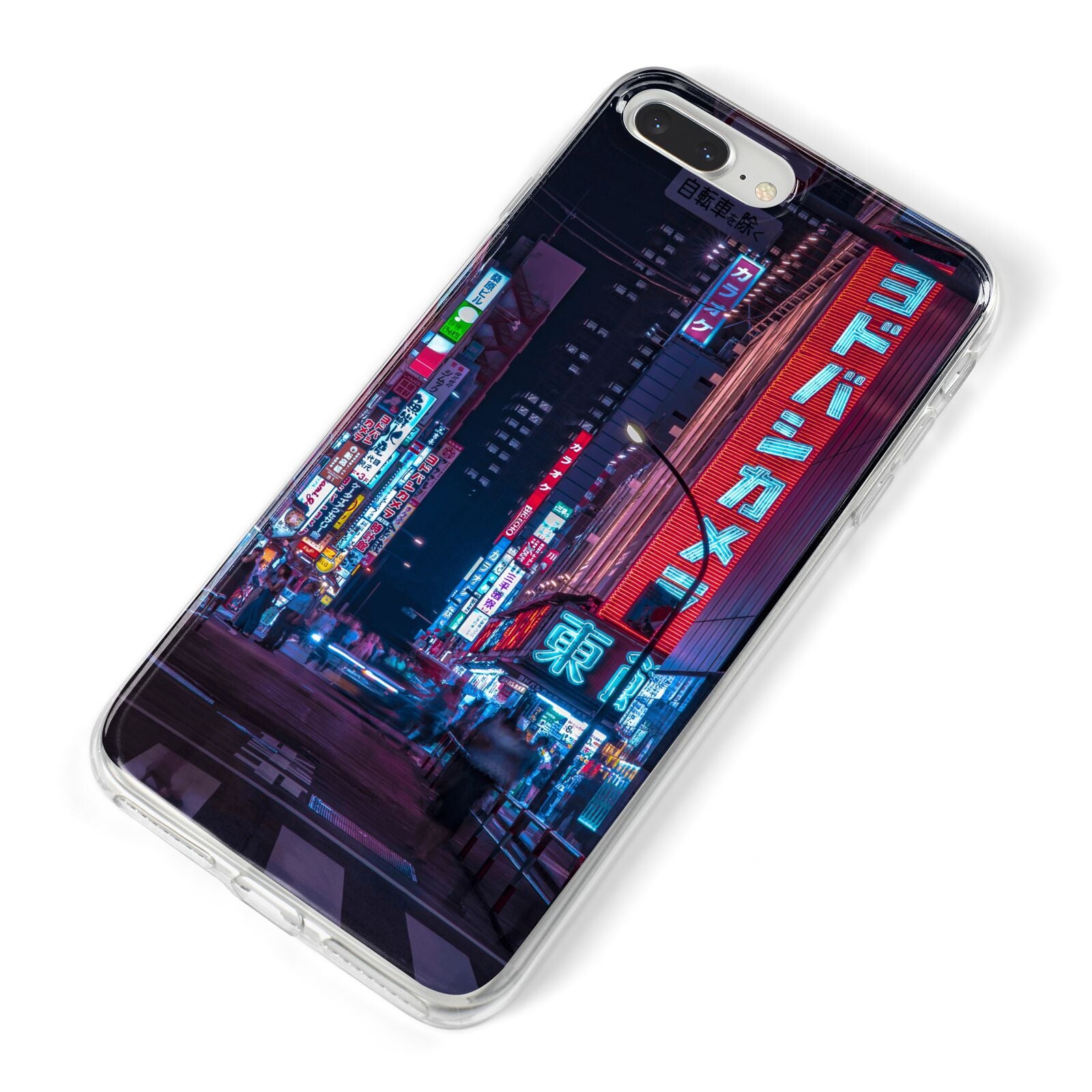 Tokyo Neon City iPhone 8 Plus Bumper Case on Silver iPhone Alternative Image