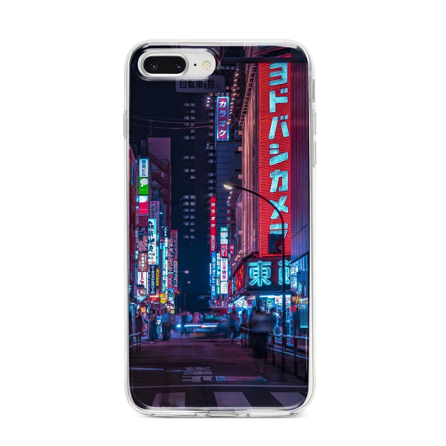 Tokyo Neon City iPhone 8 Plus Bumper Case on Silver iPhone