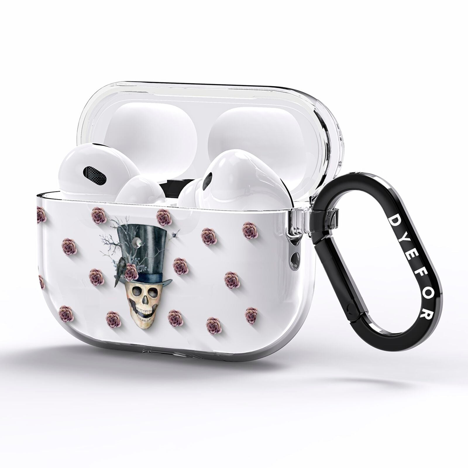 Top Hat Skull AirPods Pro Clear Case Side Image