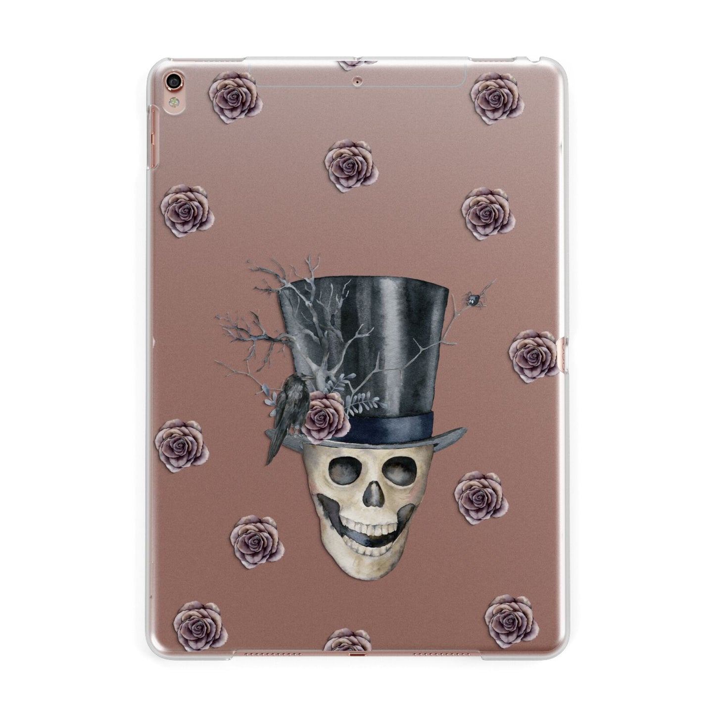 Top Hat Skull Apple iPad Rose Gold Case