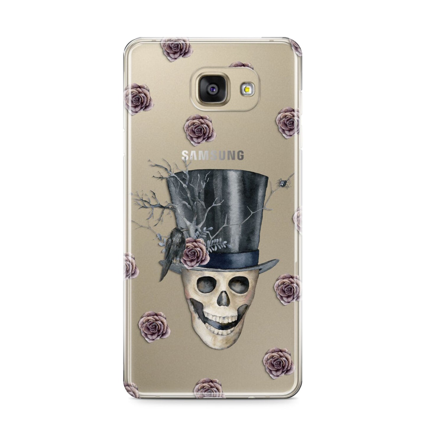 Top Hat Skull Samsung Galaxy A9 2016 Case on gold phone