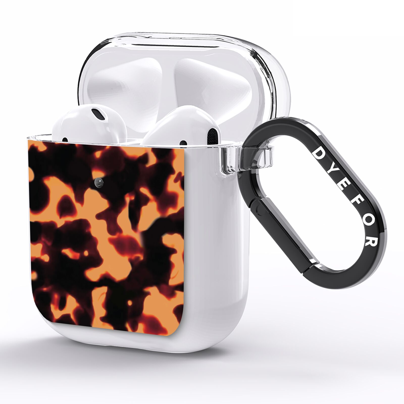 Tortoise Shell Pattern AirPods Clear Case Side Image