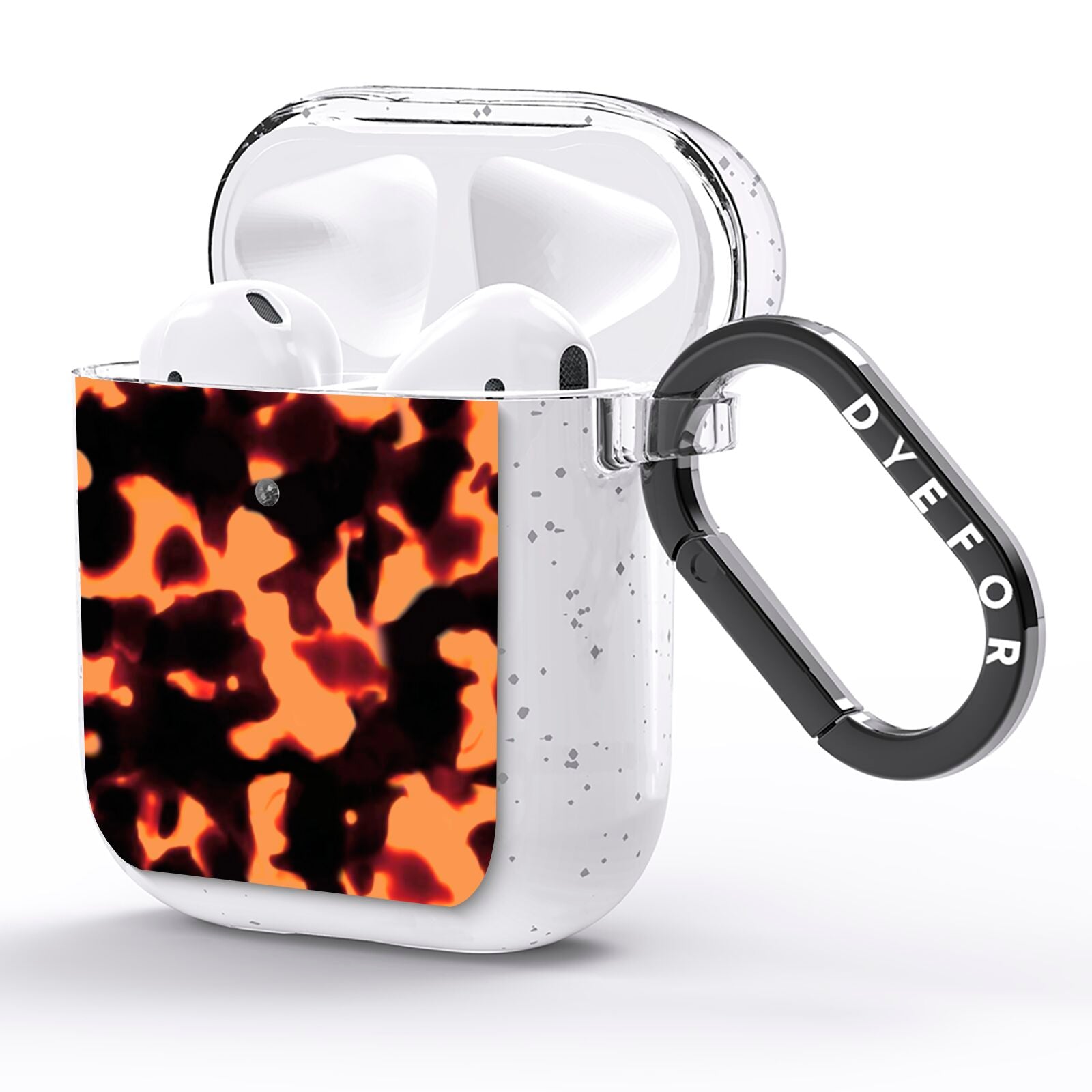 Tortoise Shell Pattern AirPods Glitter Case Side Image