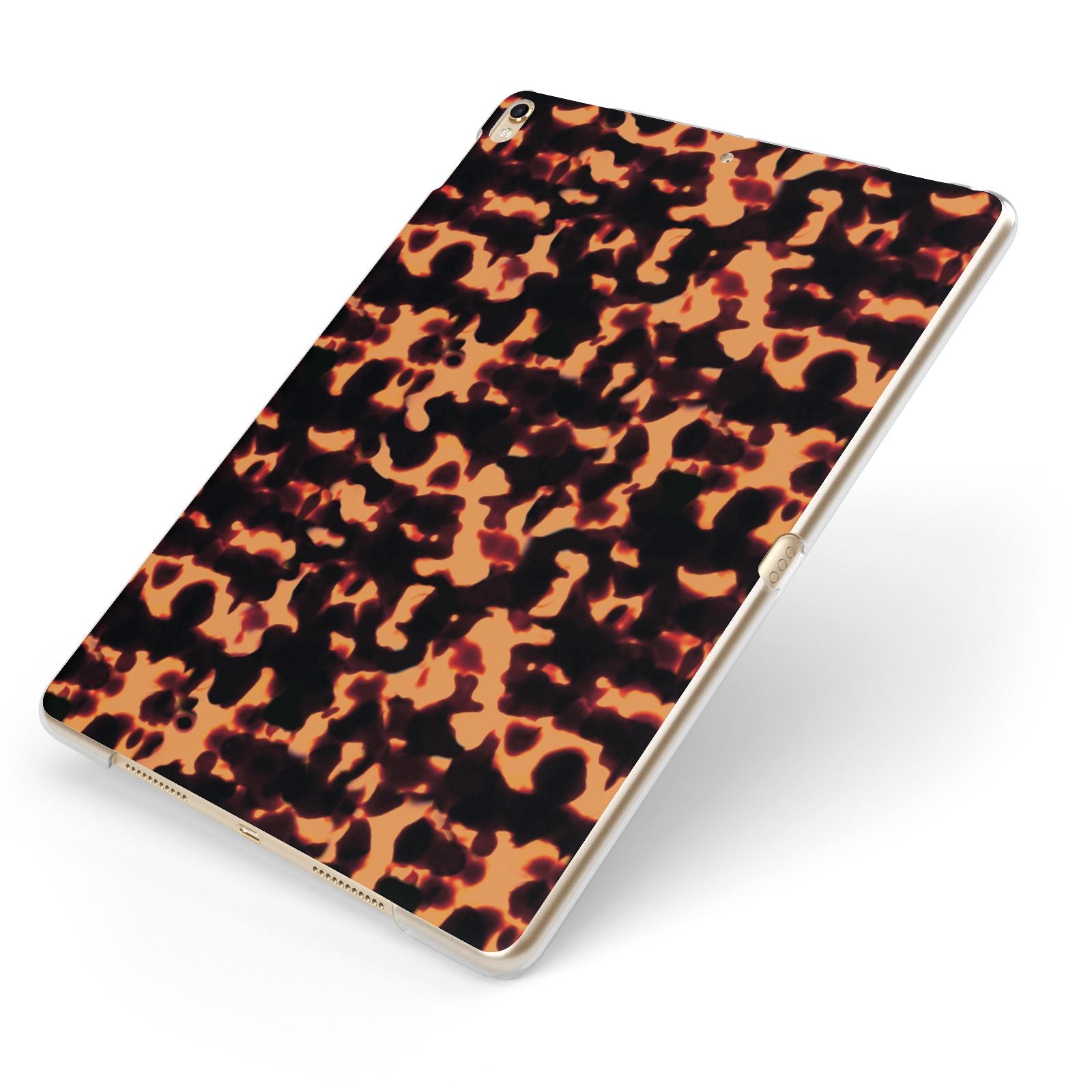 Tortoise Shell Pattern Apple iPad Case on Gold iPad Side View