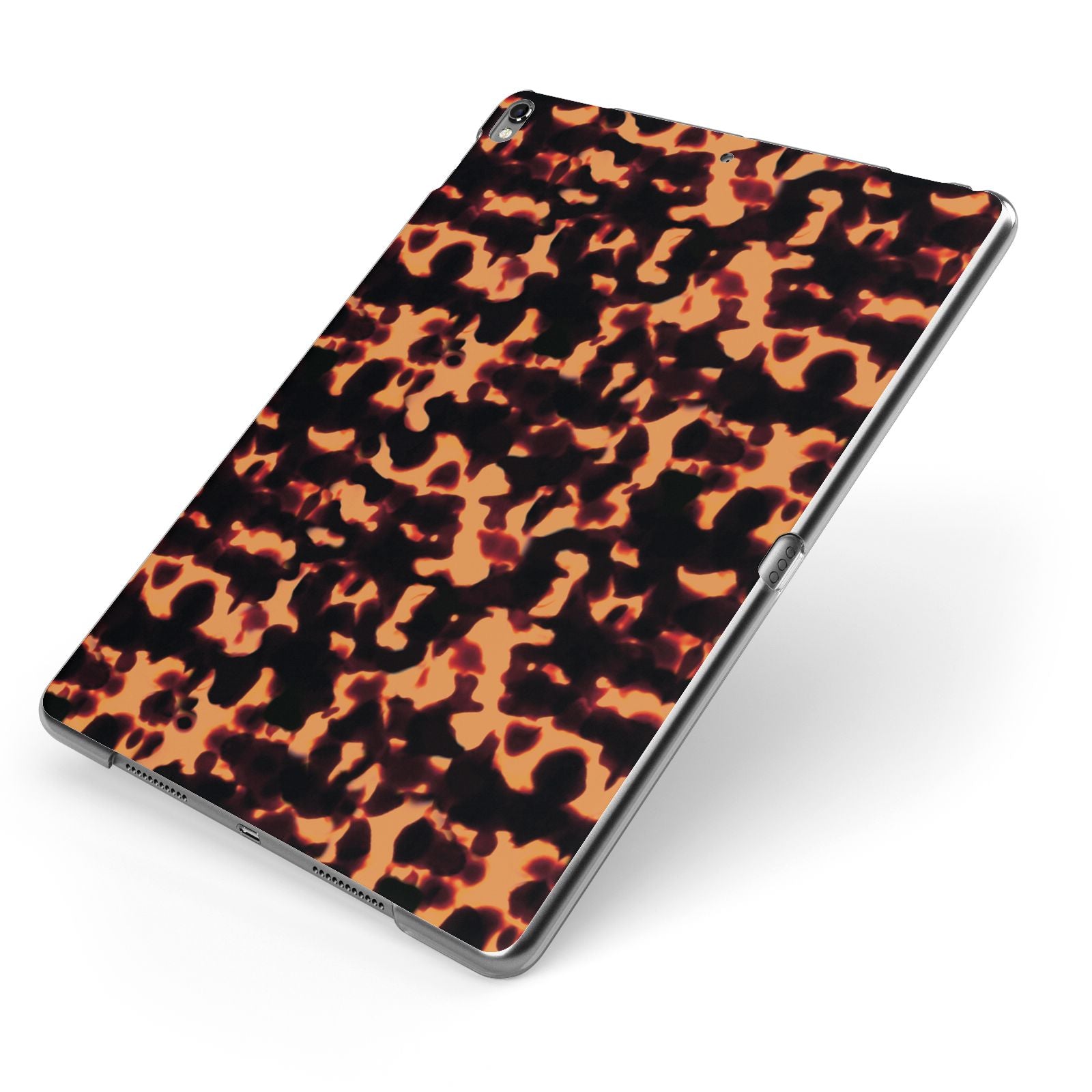 Tortoise Shell Pattern Apple iPad Case on Grey iPad Side View