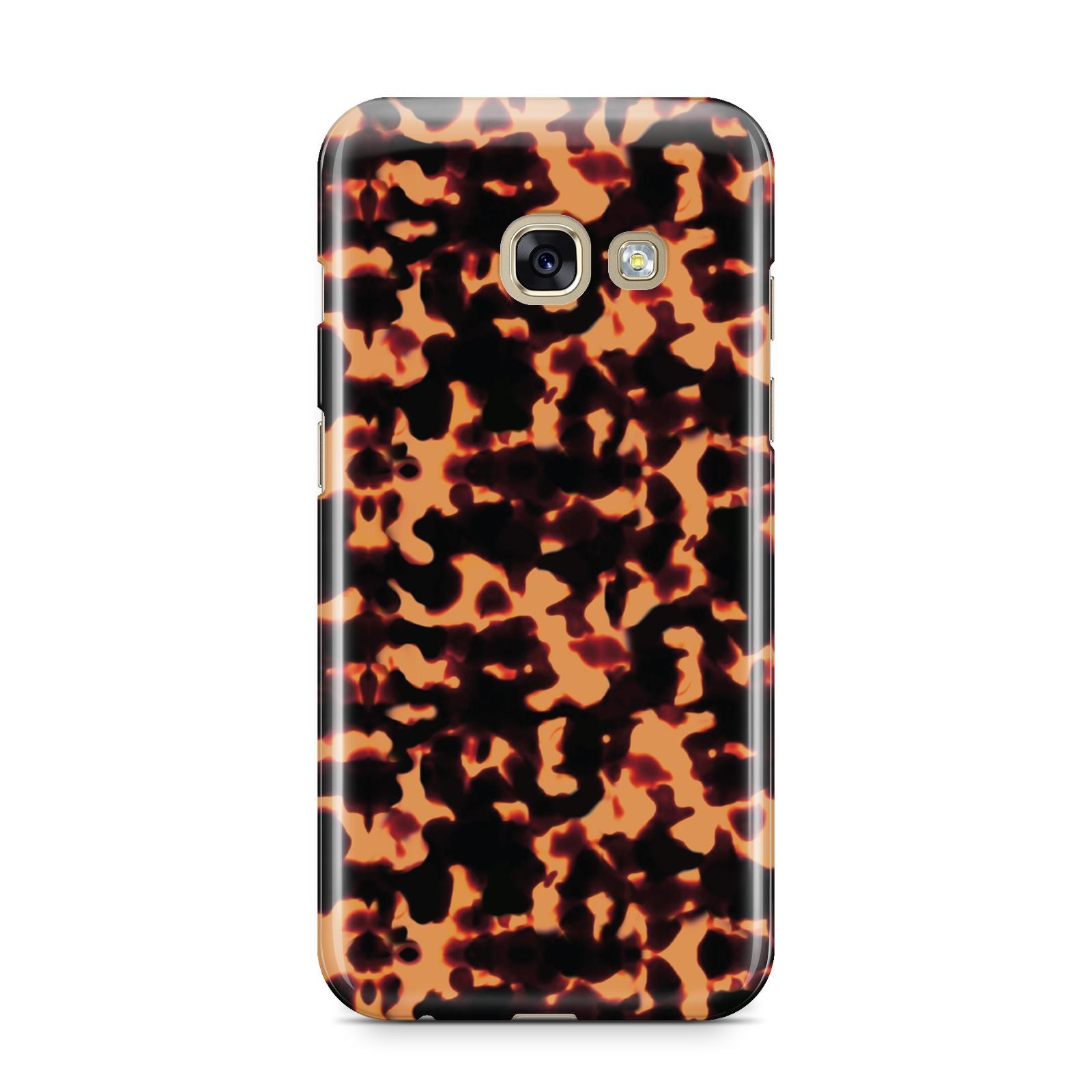 Tortoise Shell Pattern Samsung Galaxy A3 2017 Case on gold phone