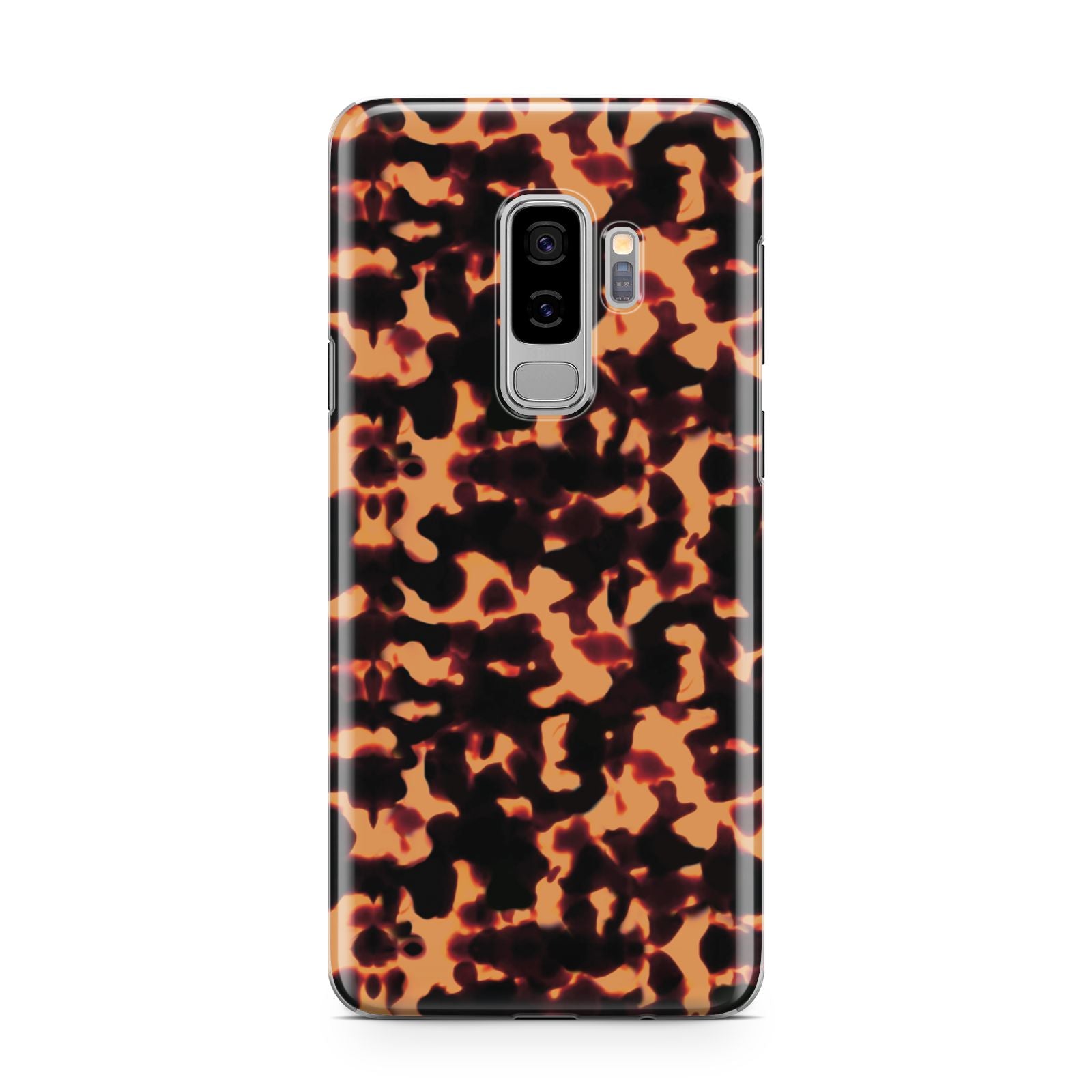 Tortoise Shell Pattern Samsung Galaxy S9 Plus Case on Silver phone