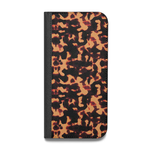 Tortoise Shell Pattern Vegan Leather Flip iPhone Case