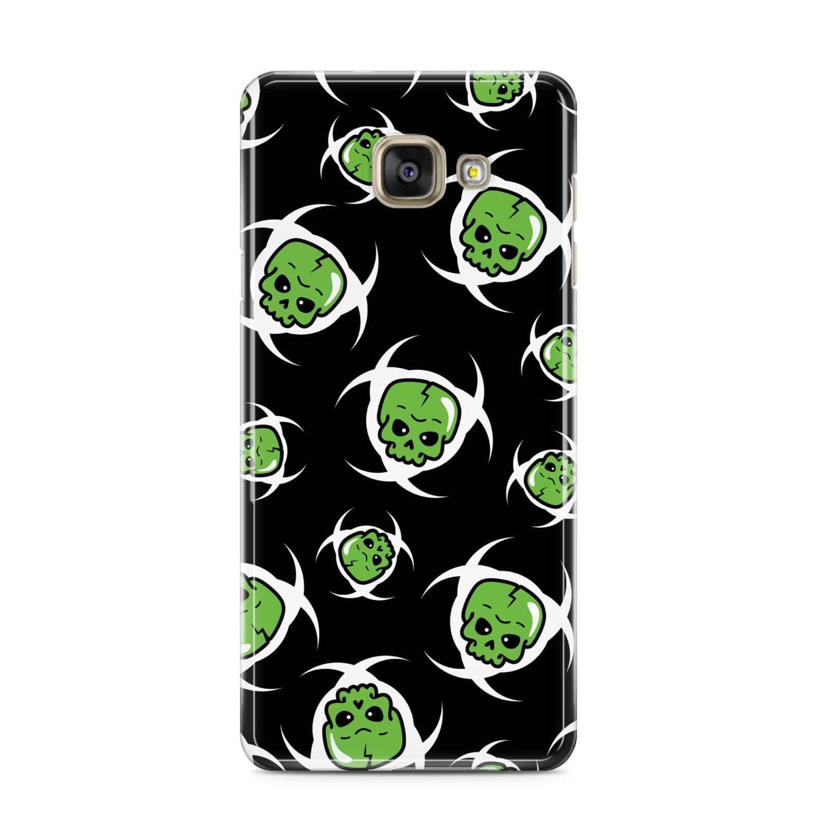 Toxic Skulls Samsung Galaxy A3 2016 Case on gold phone