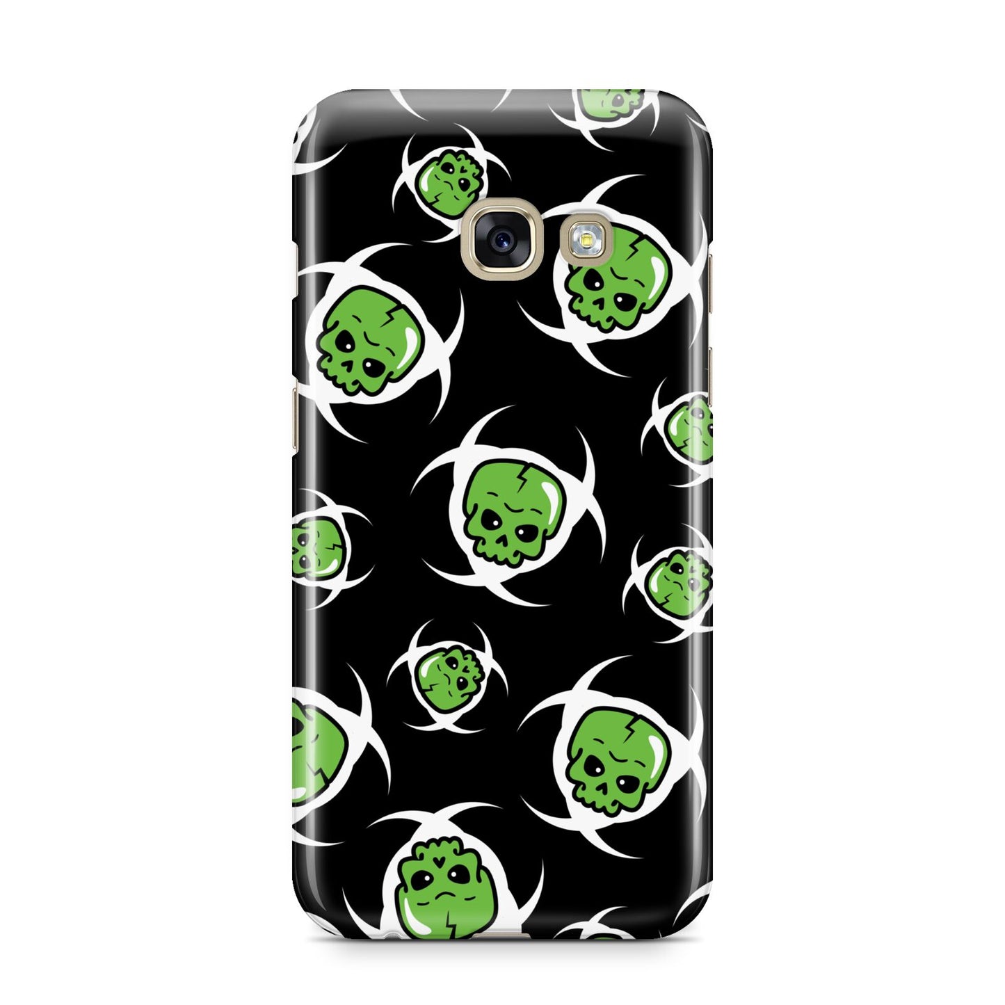 Toxic Skulls Samsung Galaxy A3 2017 Case on gold phone