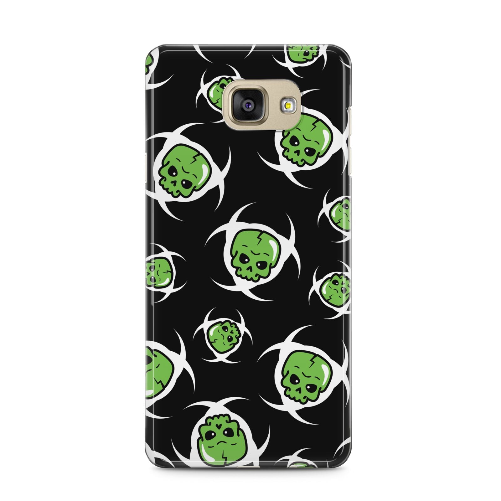 Toxic Skulls Samsung Galaxy A5 2016 Case on gold phone