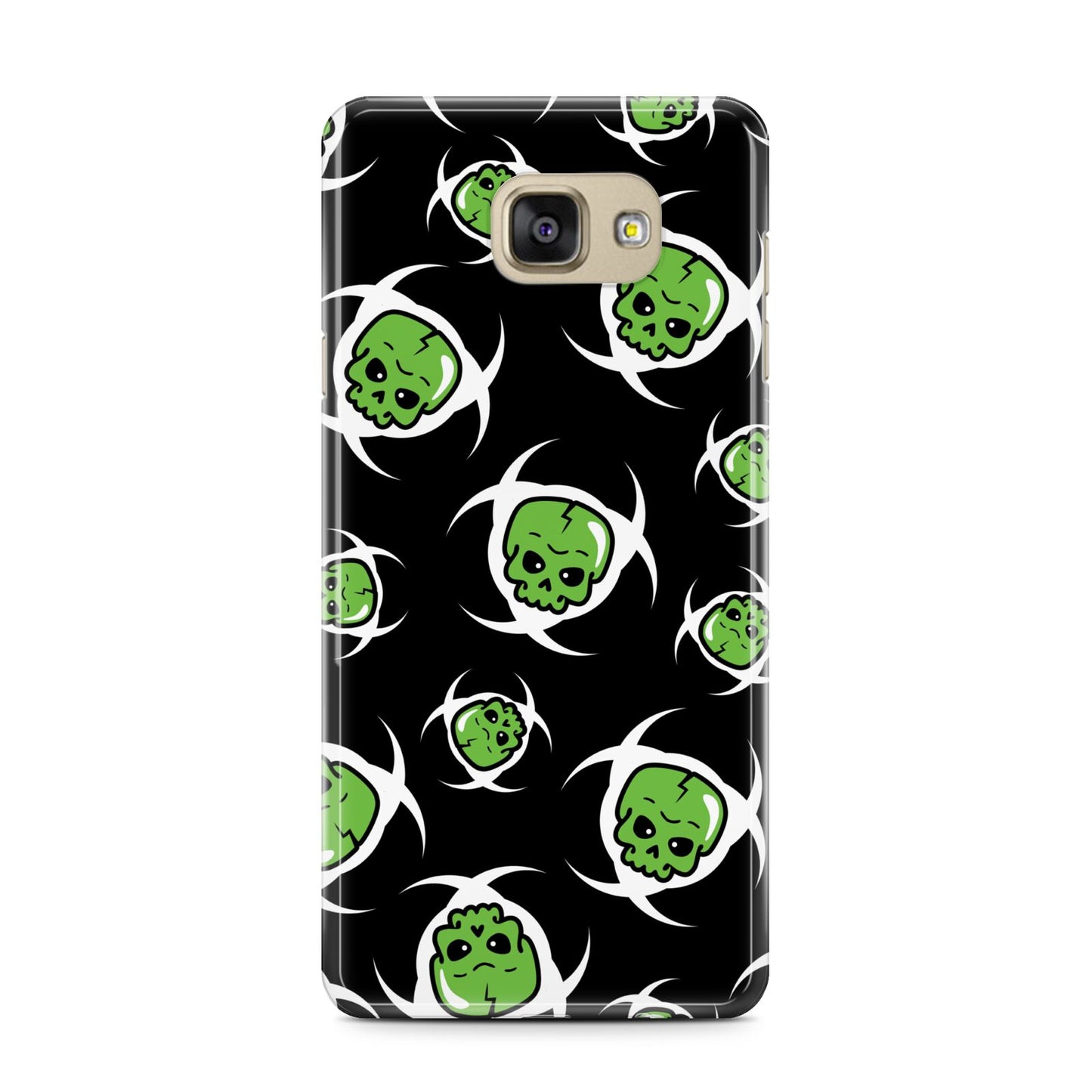 Toxic Skulls Samsung Galaxy A7 2016 Case on gold phone