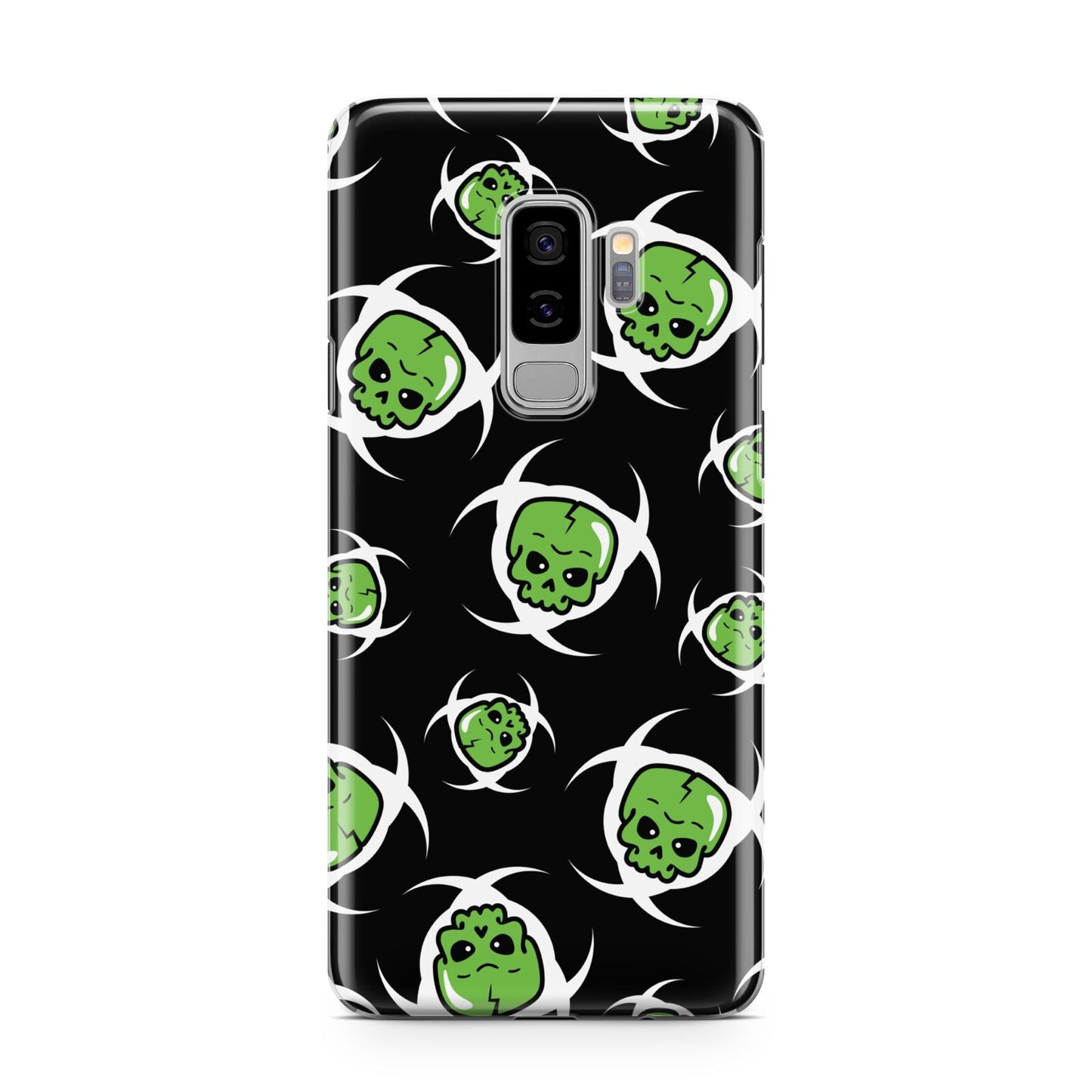 Toxic Skulls Samsung Galaxy S9 Plus Case on Silver phone