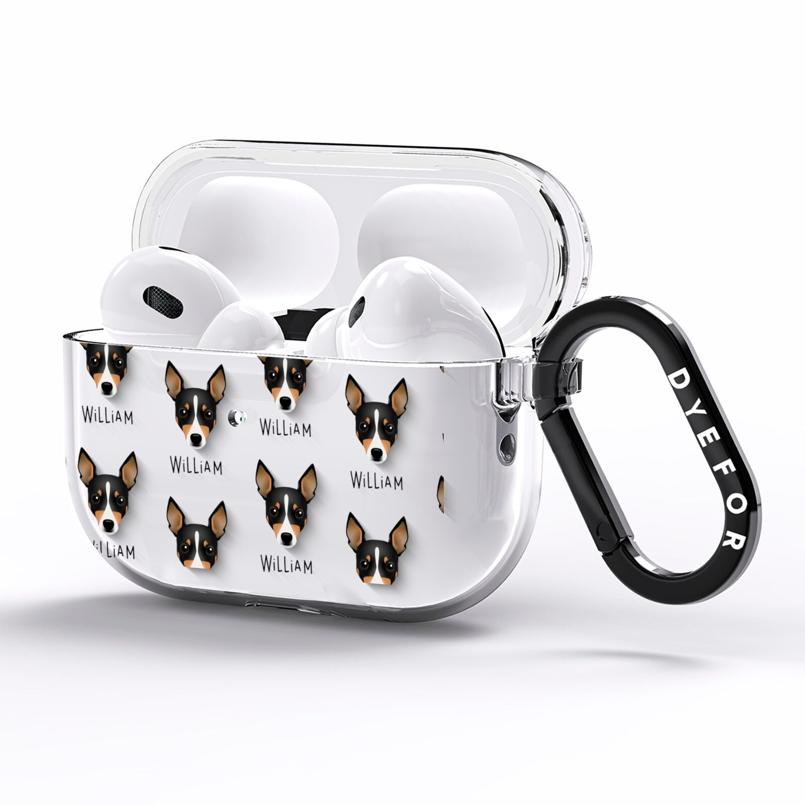 Toy Fox Terrier Icon with Name AirPods Pro Clear Case Side Image