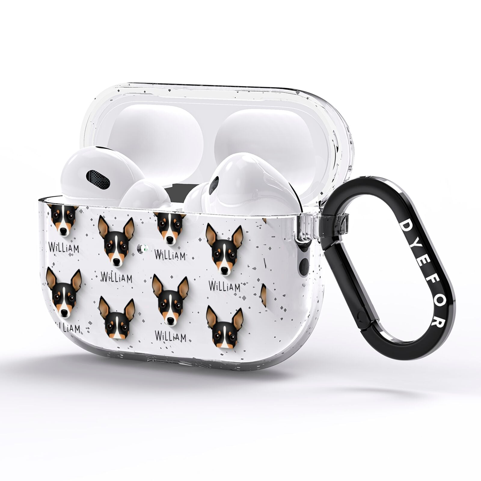 Toy Fox Terrier Icon with Name AirPods Pro Glitter Case Side Image