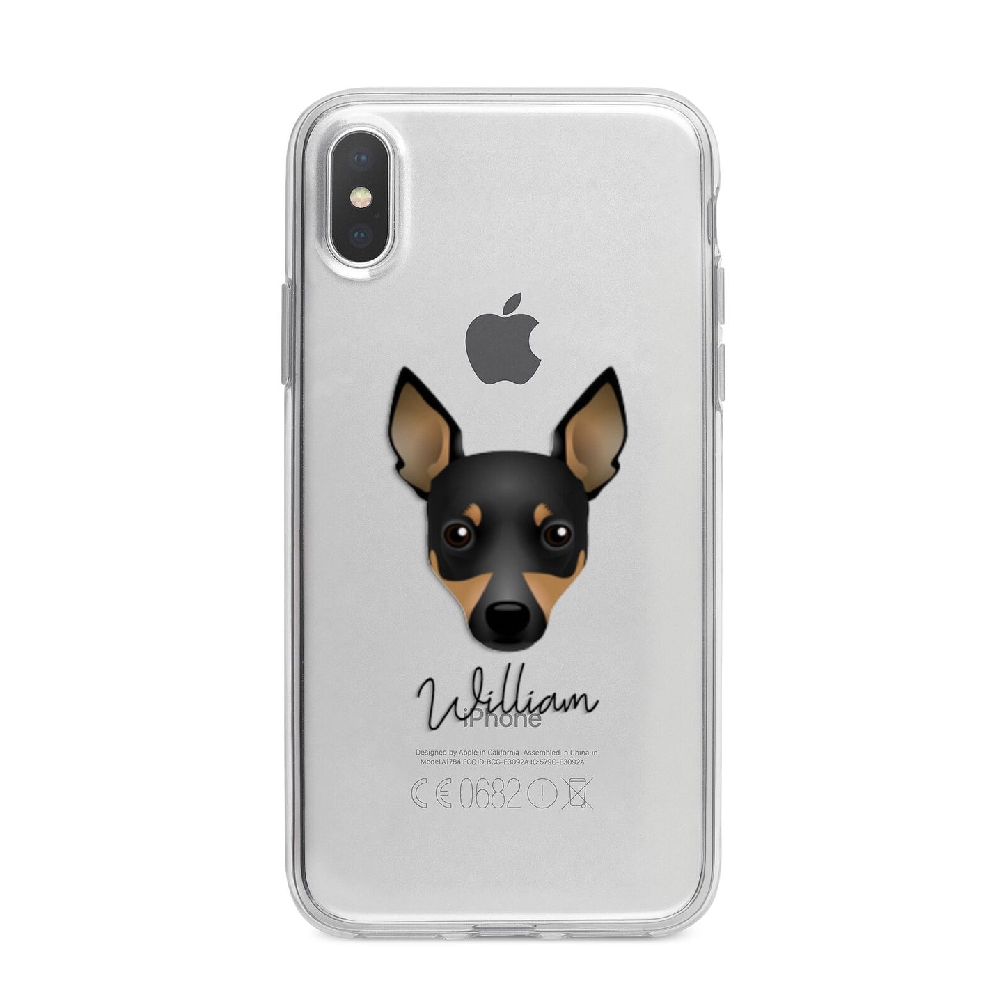 Toy Fox Terrier Personalised iPhone X Bumper Case on Silver iPhone Alternative Image 1