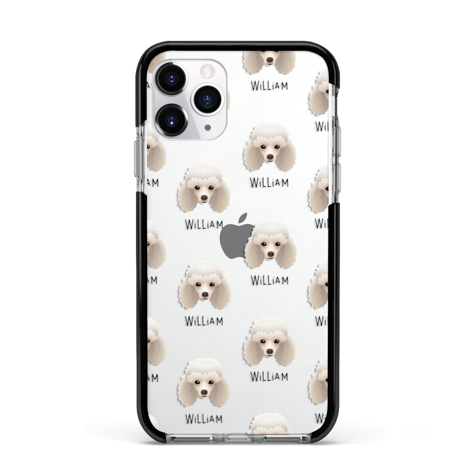 Toy Poodle Icon with Name Apple iPhone 11 Pro in Silver with Black Impact Case