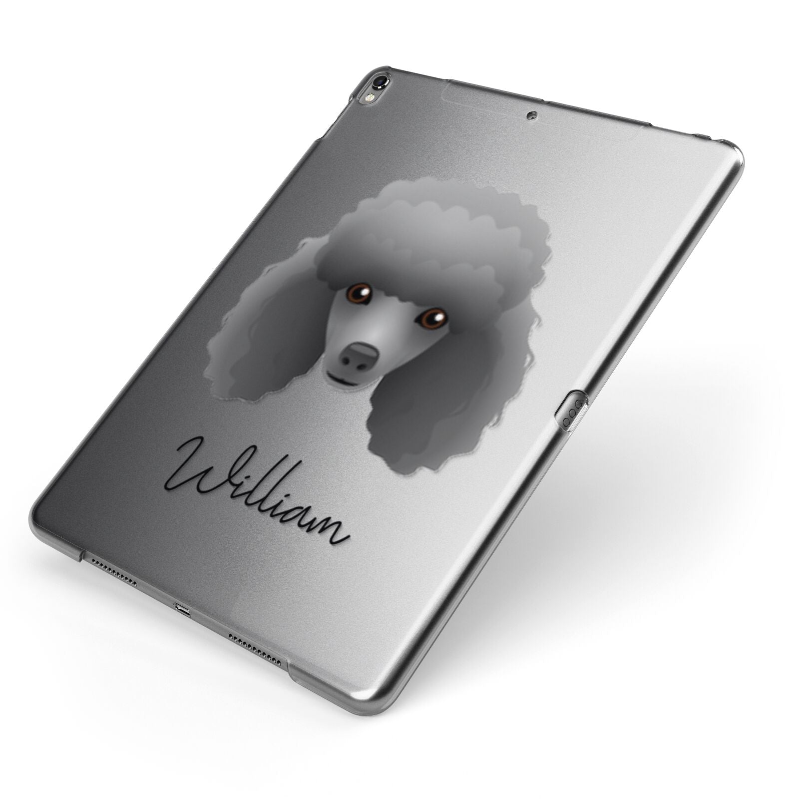 Toy Poodle Personalised Apple iPad Case on Grey iPad Side View