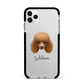 Toy Poodle Personalised Apple iPhone 11 Pro Max in Silver with Black Impact Case