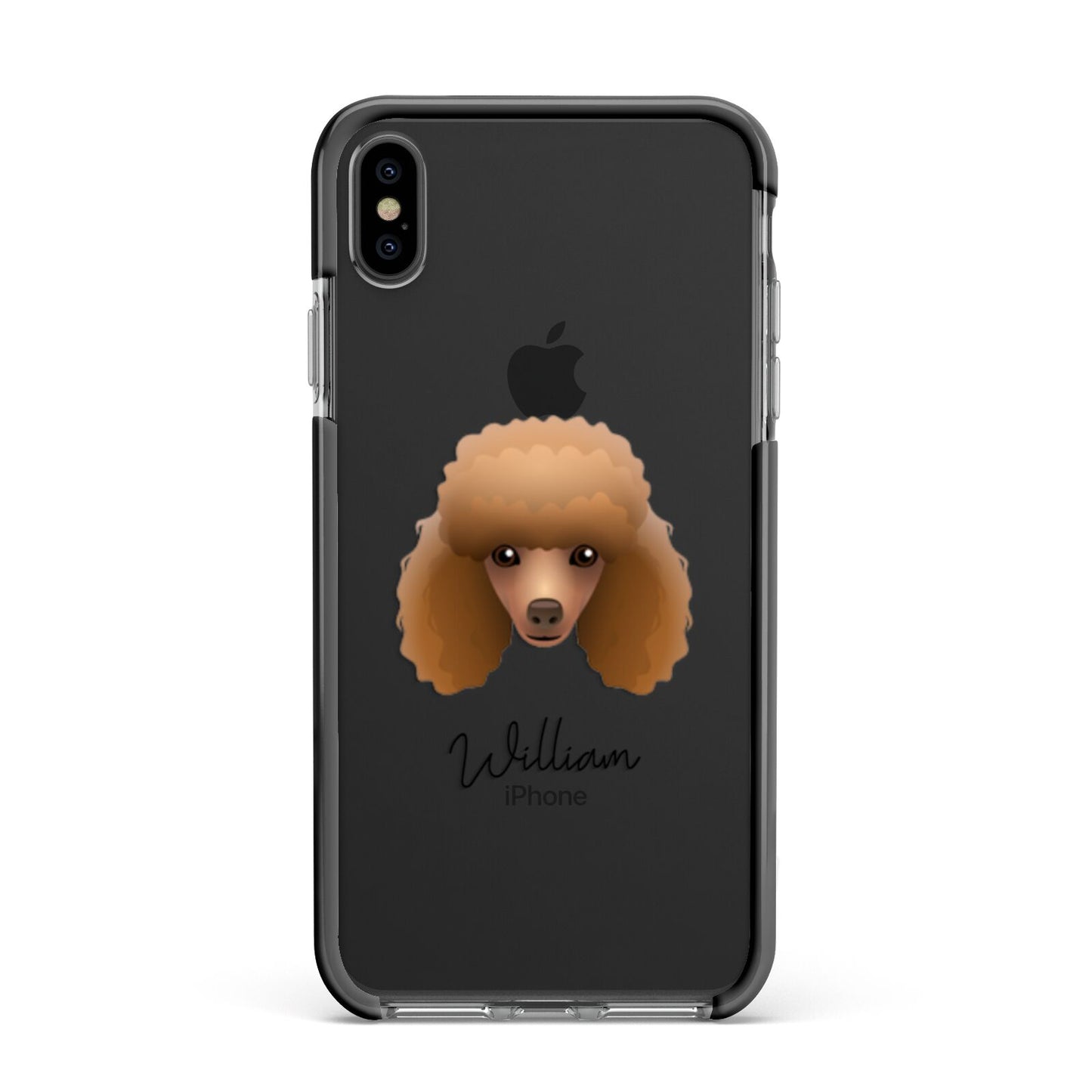 Toy Poodle Personalised Apple iPhone Xs Max Impact Case Black Edge on Black Phone