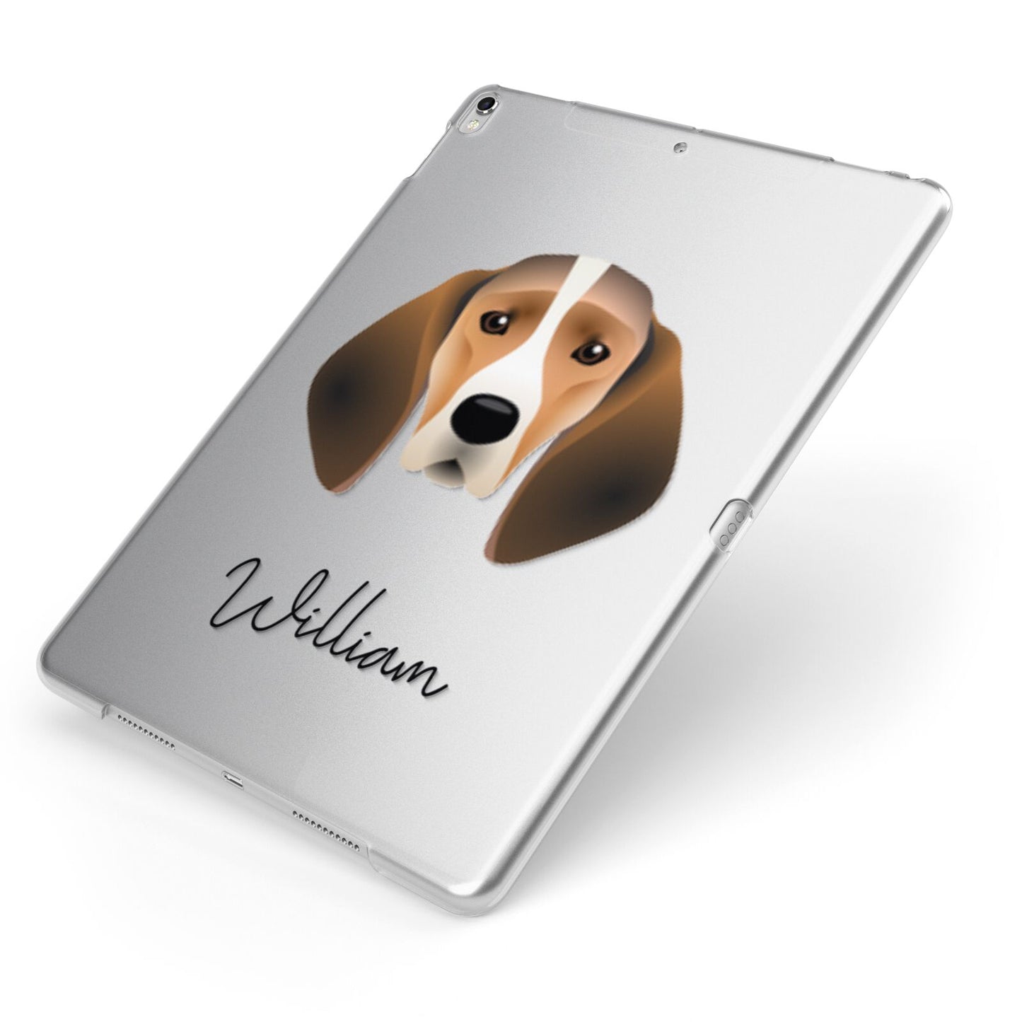 Trailhound Personalised Apple iPad Case on Silver iPad Side View