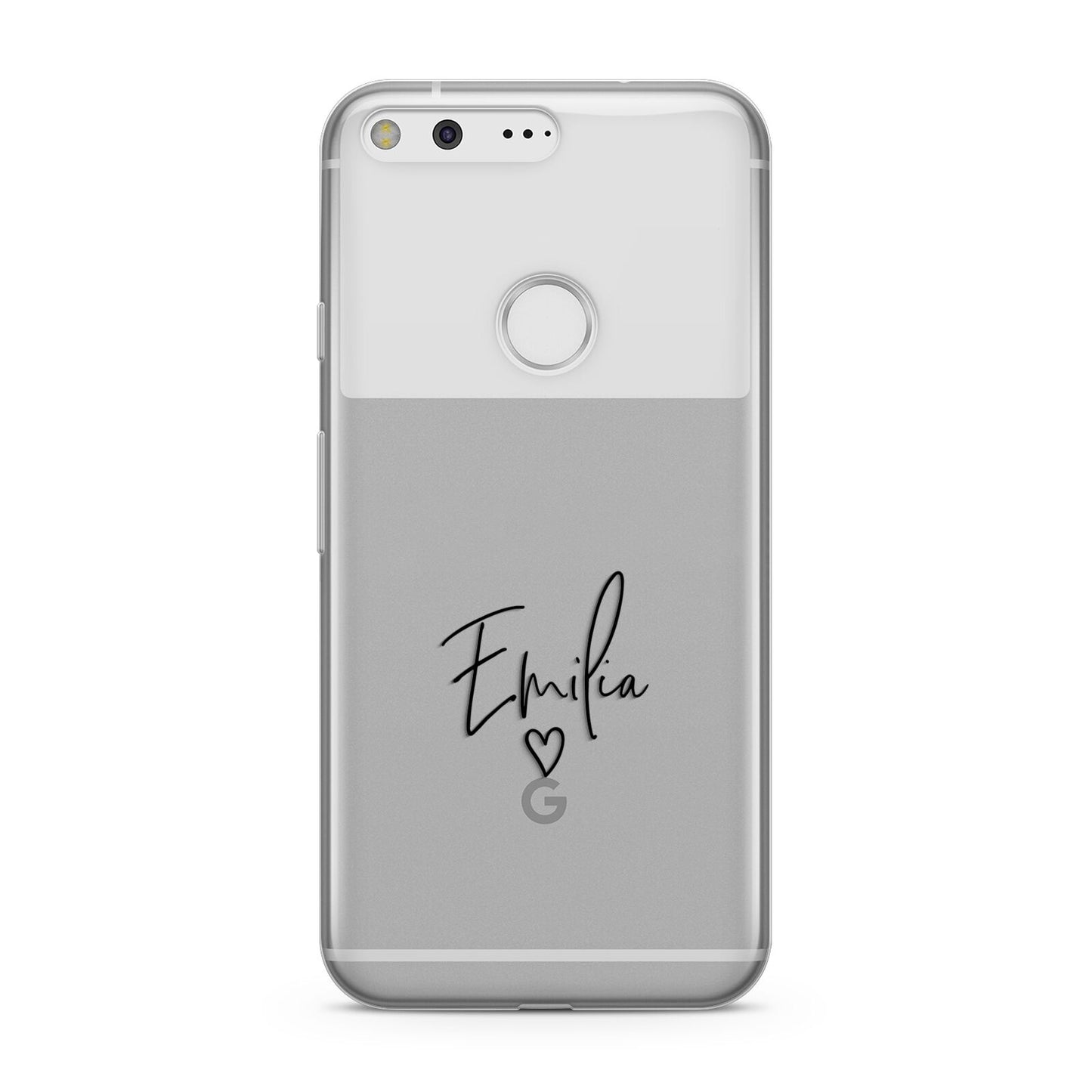 Transparent Black Handwritten Name Google Pixel Case