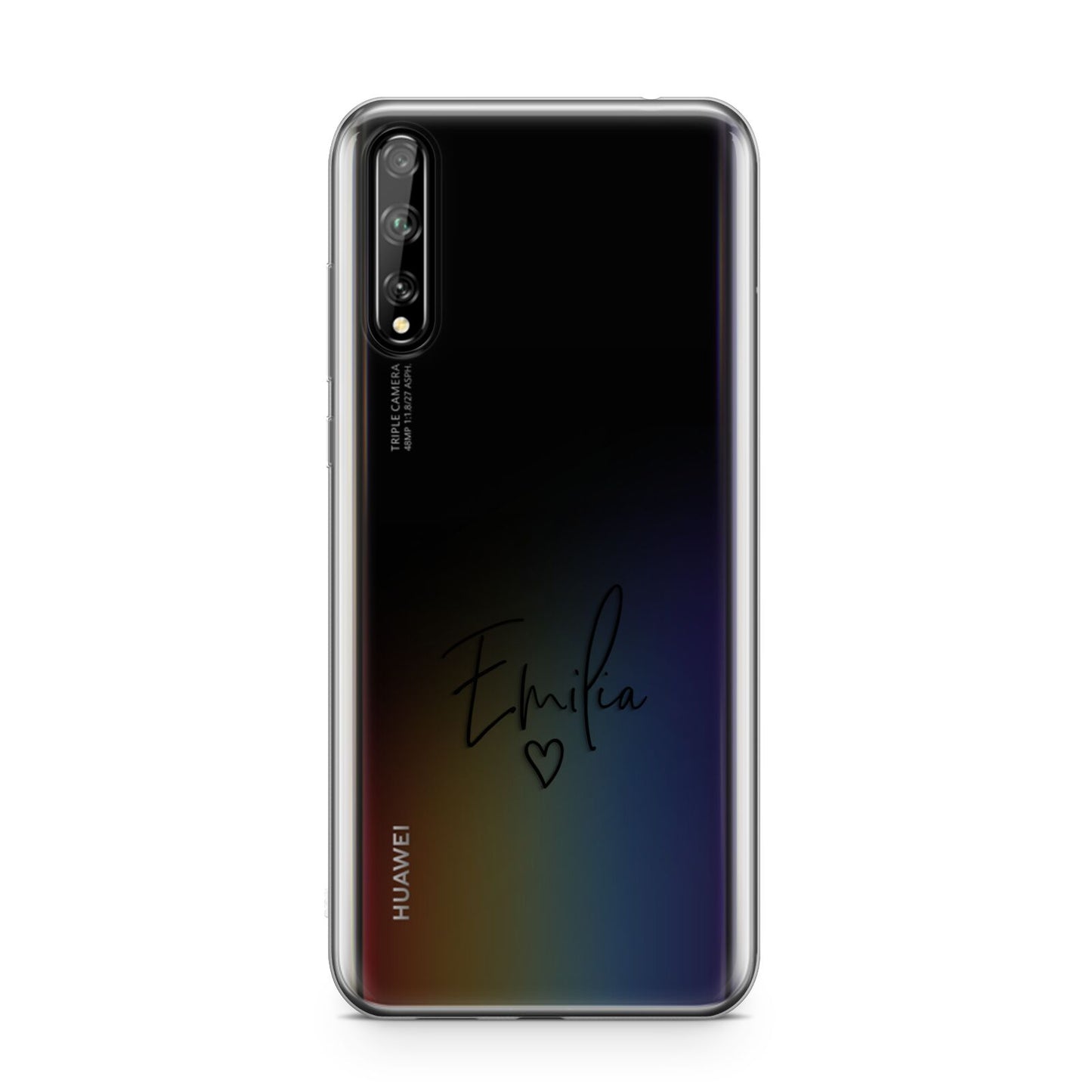 Transparent Black Handwritten Name Huawei Enjoy 10s Phone Case