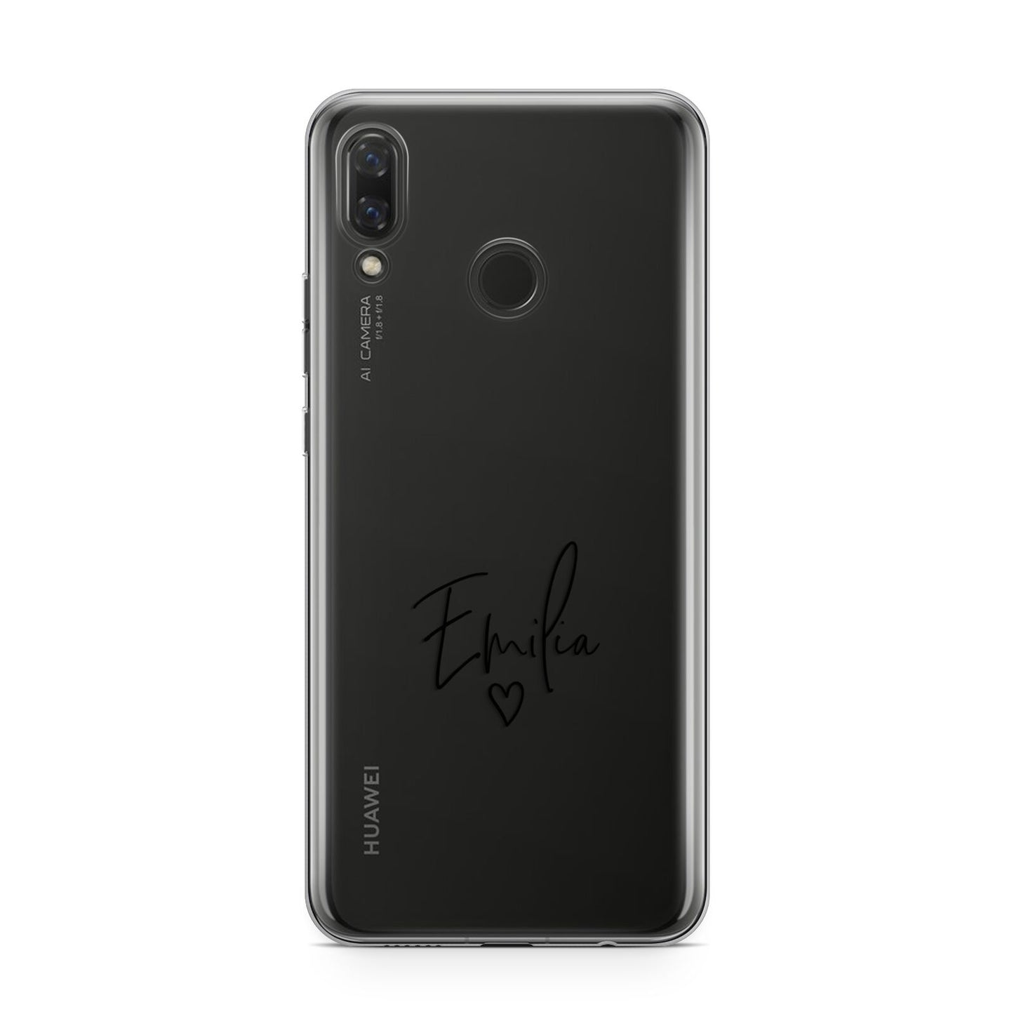 Transparent Black Handwritten Name Huawei Nova 3 Phone Case