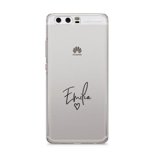 Transparent Black Handwritten Name Huawei P10 Phone Case