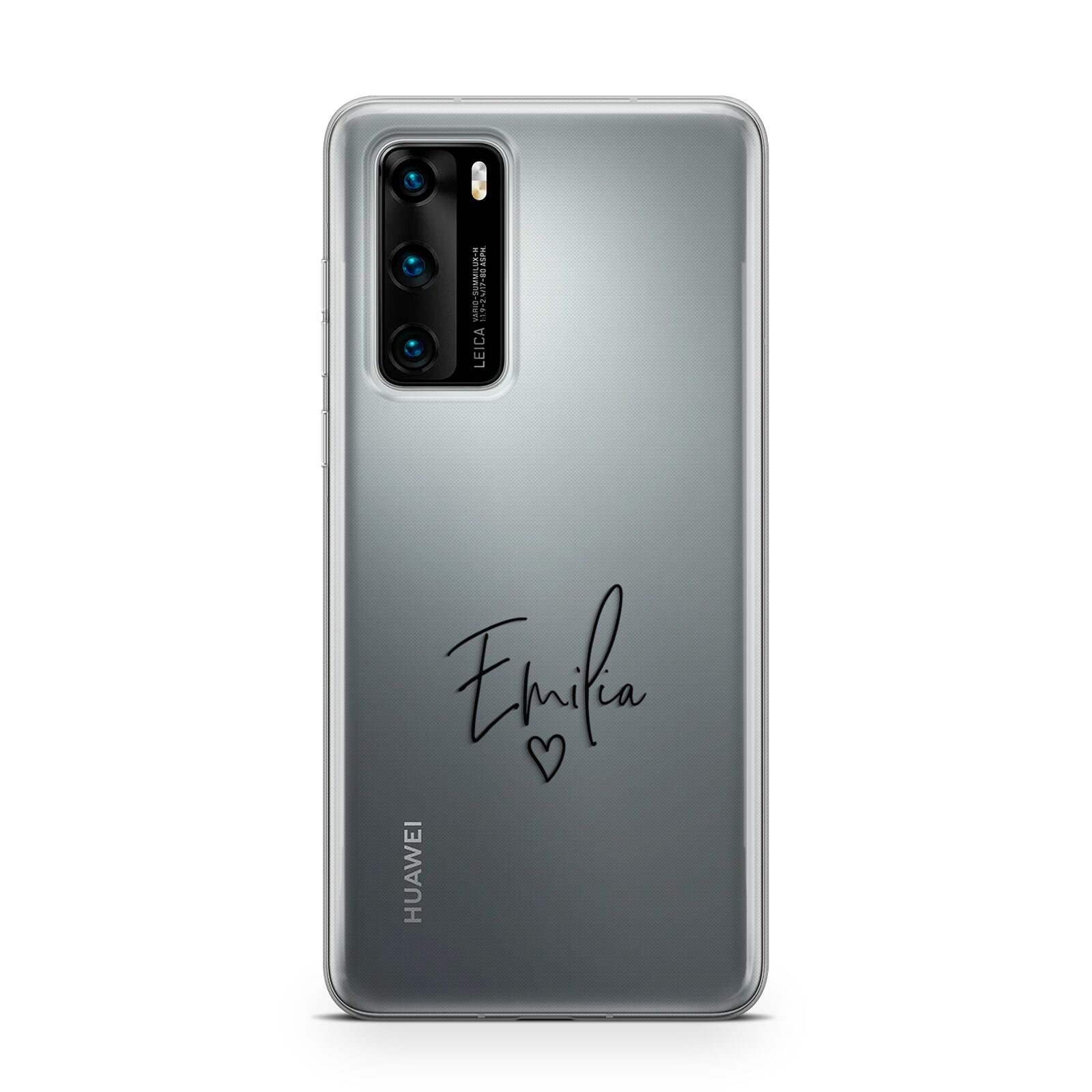 Transparent Black Handwritten Name Huawei P40 Phone Case