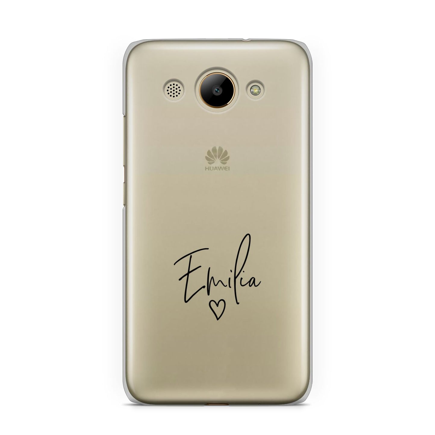 Transparent Black Handwritten Name Huawei Y3 2017