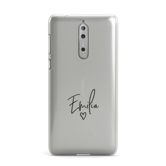 Transparent Black Handwritten Name Nokia Case