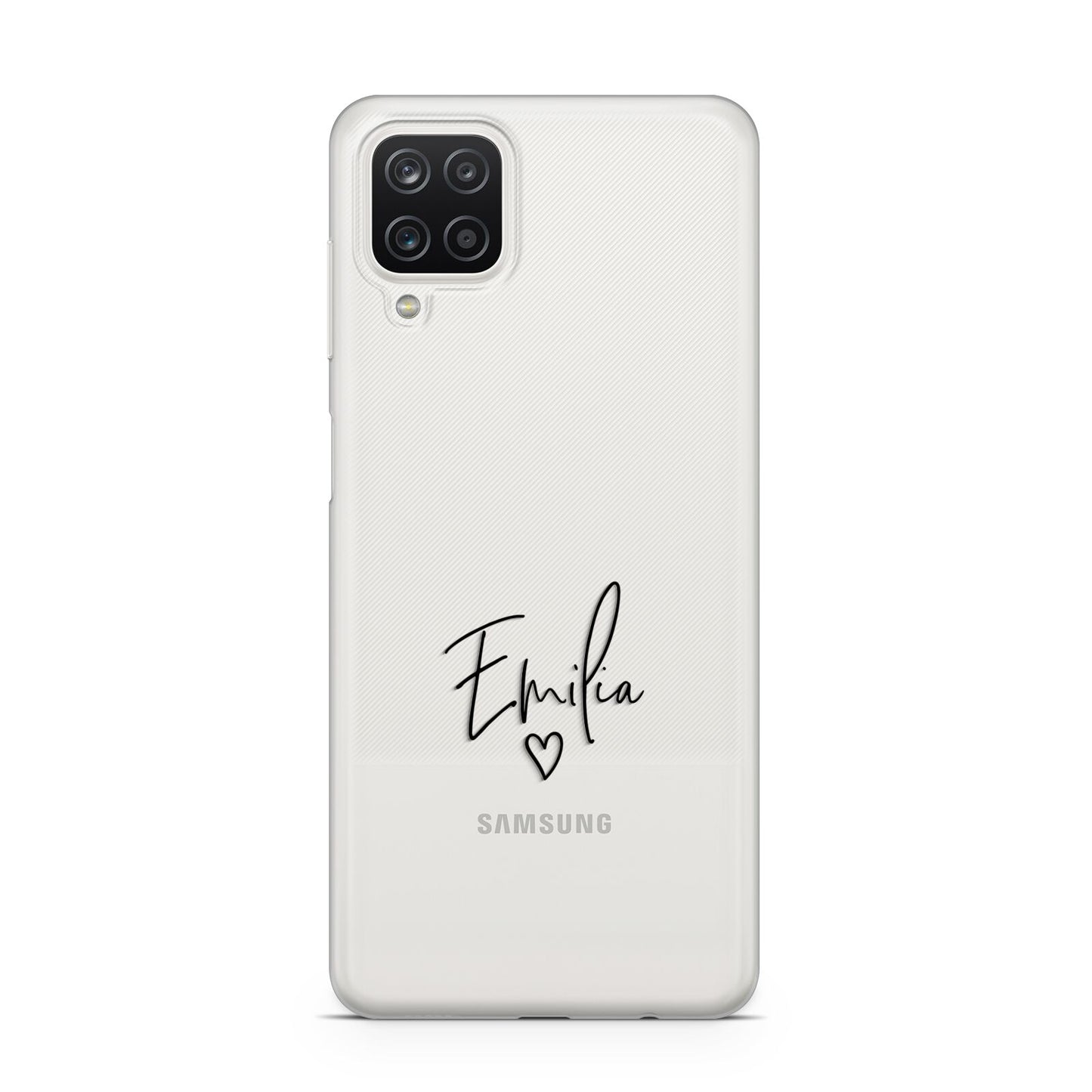 Transparent Black Handwritten Name Samsung A12 Case