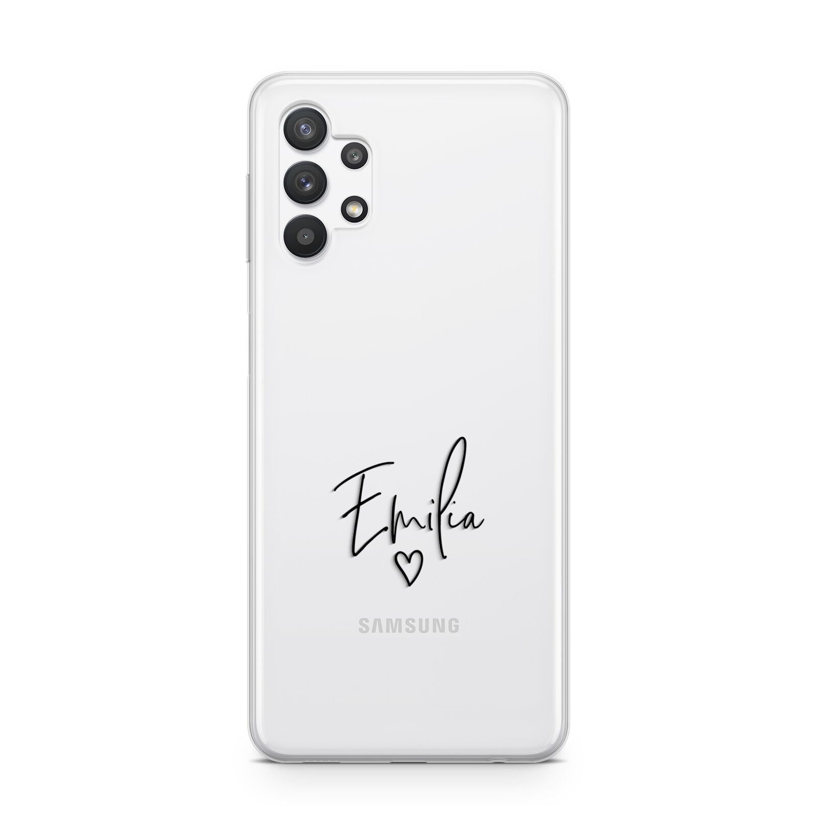 Transparent Black Handwritten Name Samsung A32 5G Case