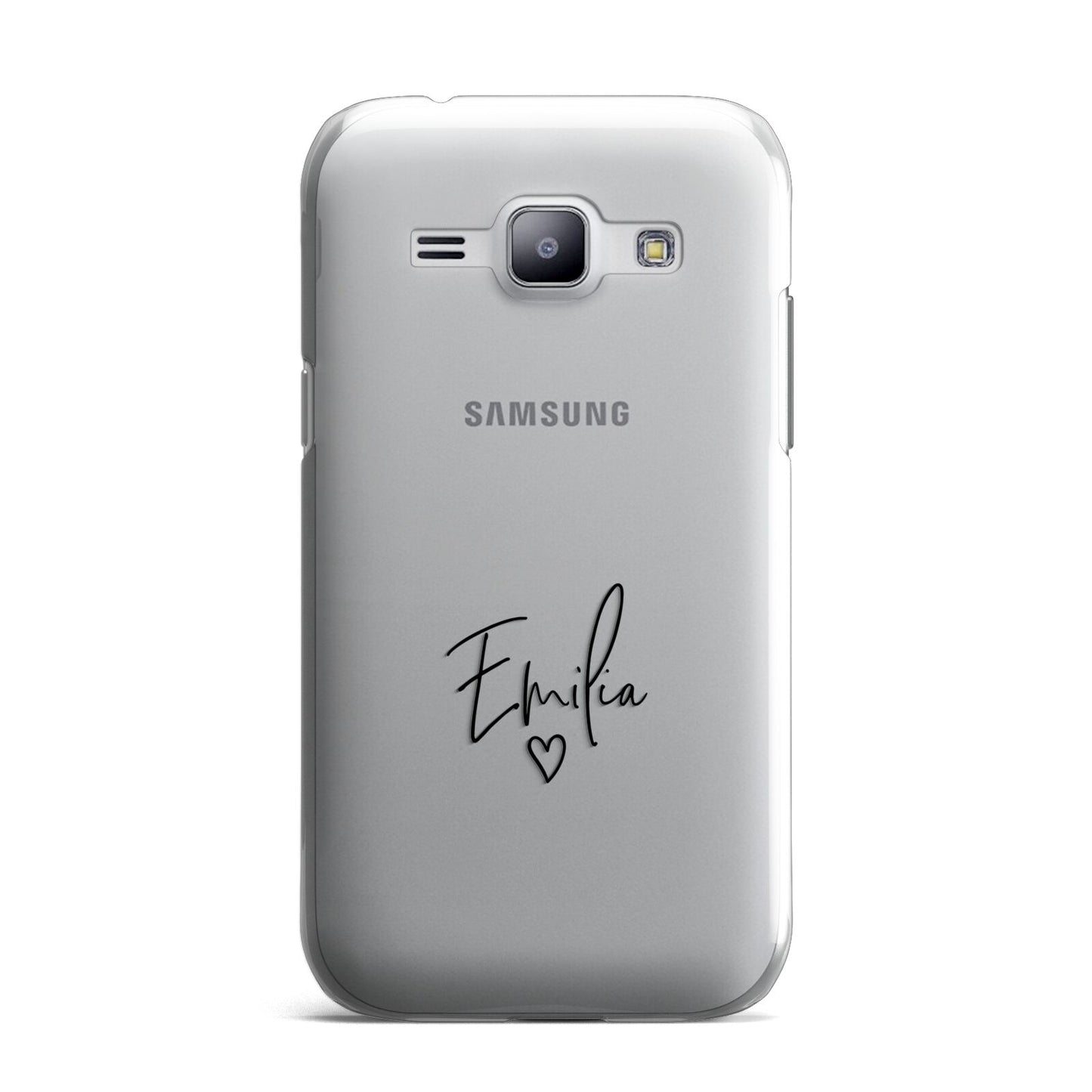 Transparent Black Handwritten Name Samsung Galaxy J1 2015 Case