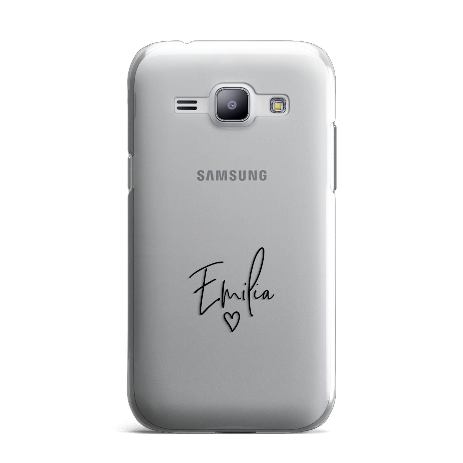 Transparent Black Handwritten Name Samsung Galaxy J1 2015 Case