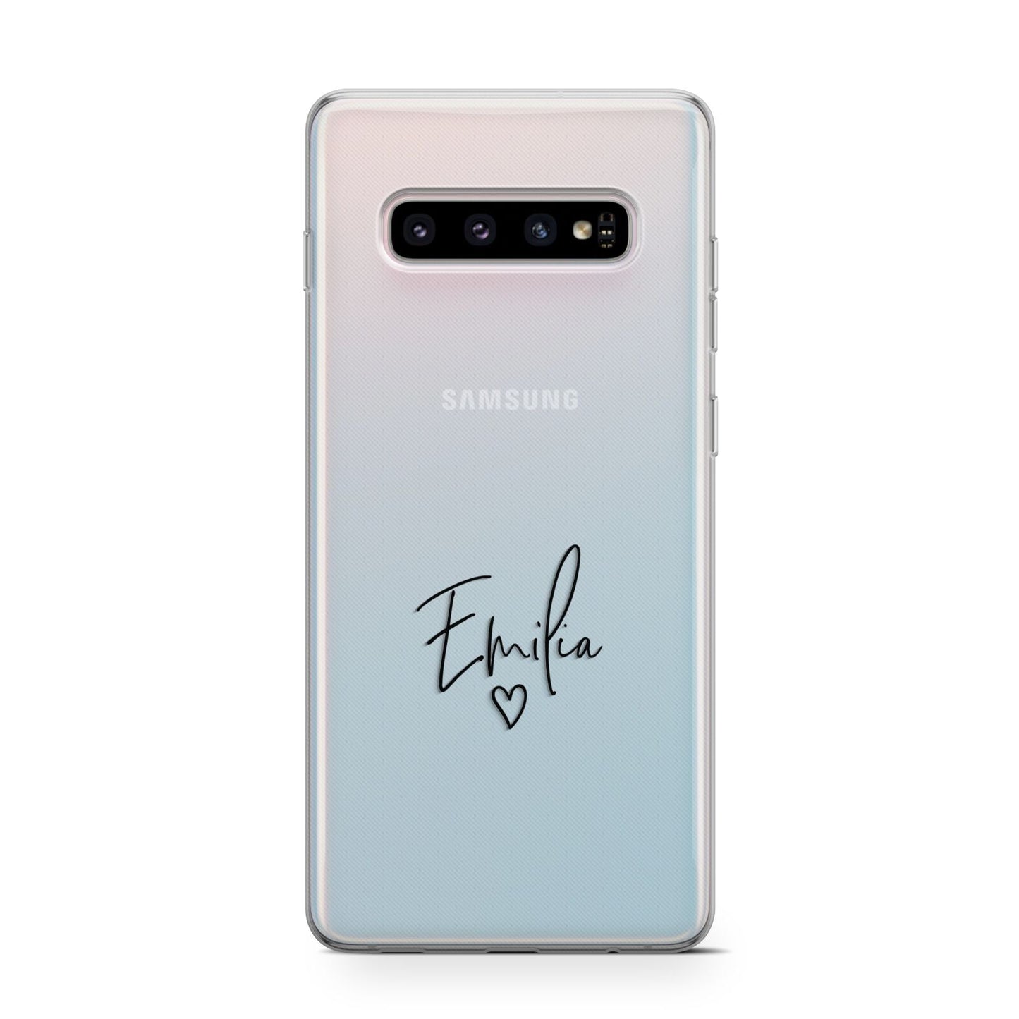 Transparent Black Handwritten Name Samsung Galaxy S10 Case