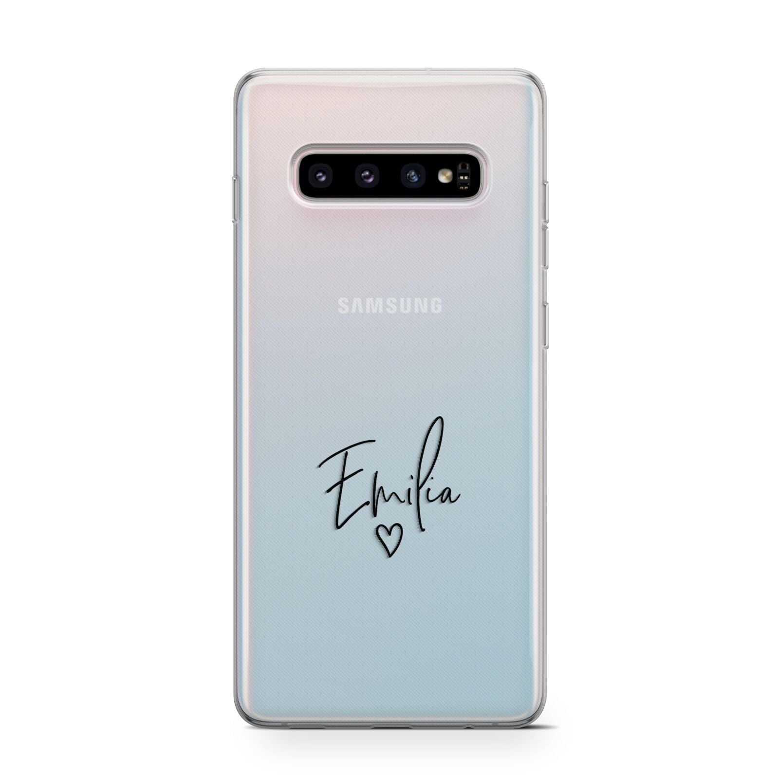 Transparent Black Handwritten Name Samsung Galaxy S10 Case