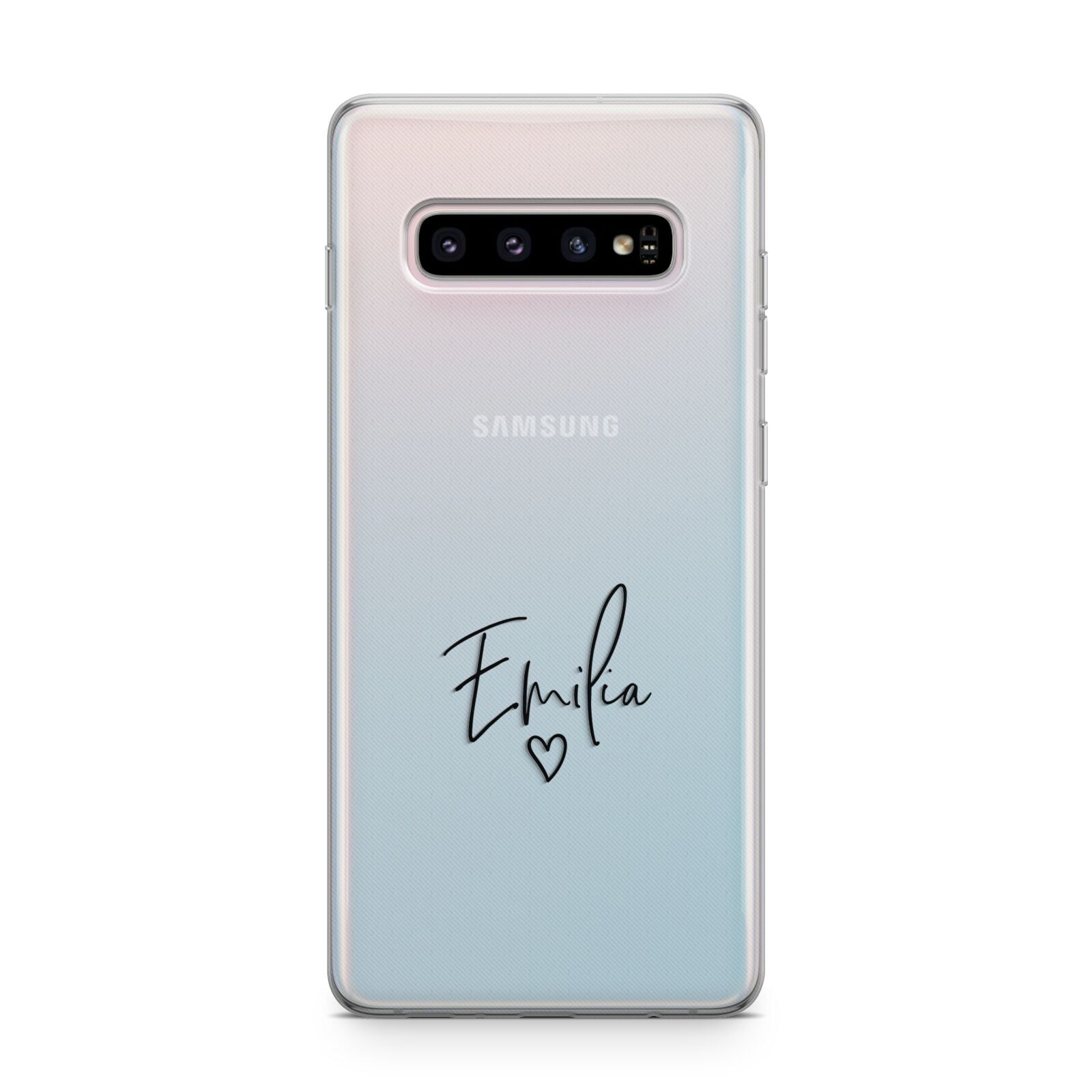 Transparent Black Handwritten Name Samsung Galaxy S10 Plus Case