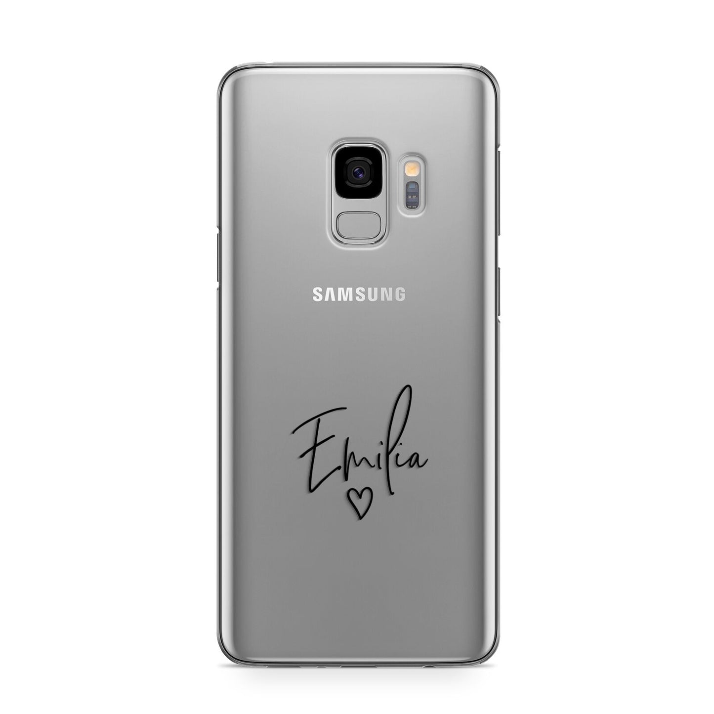 Transparent Black Handwritten Name Samsung Galaxy S9 Case