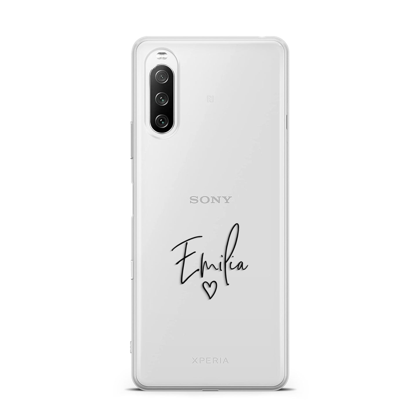 Transparent Black Handwritten Name Sony Xperia 10 III Case