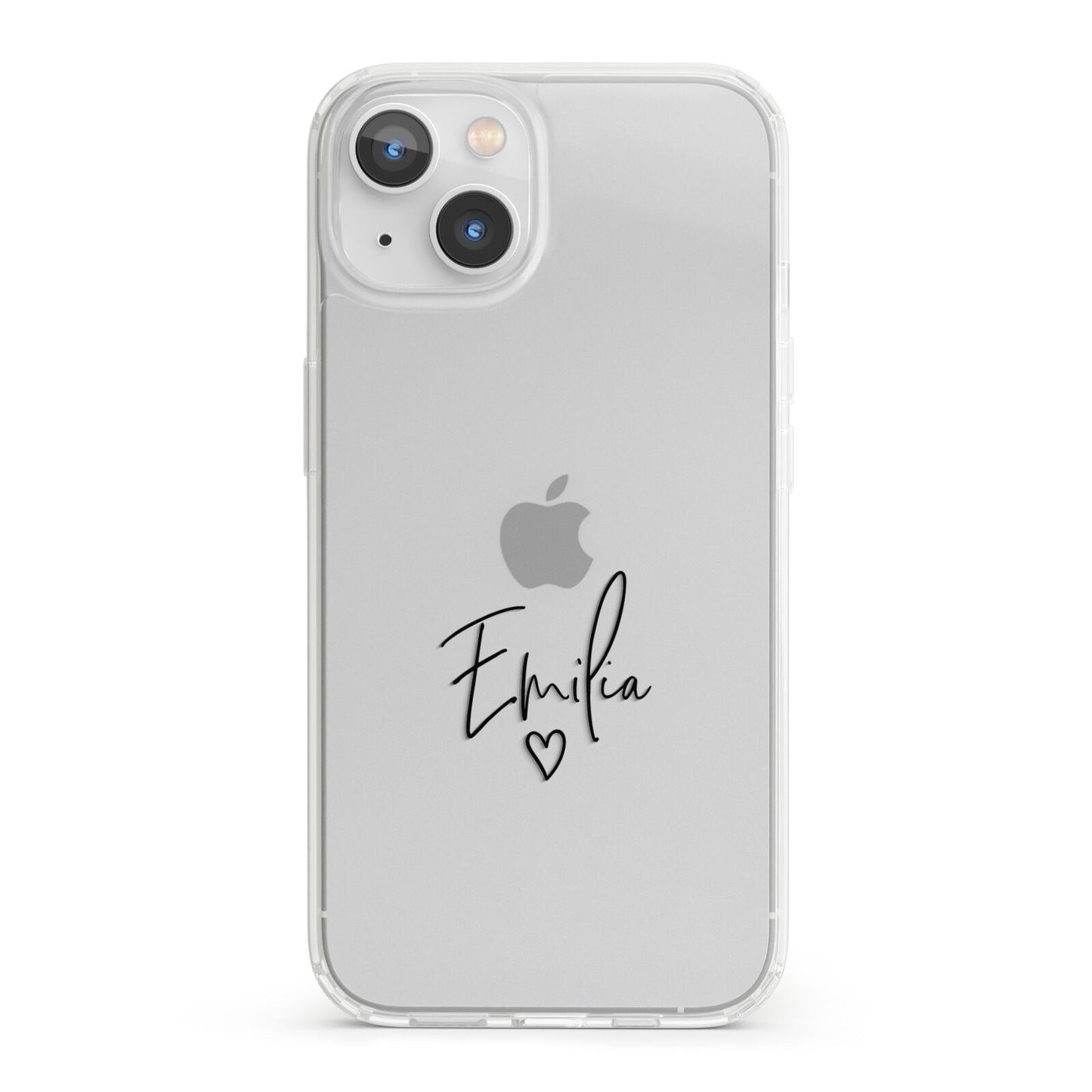 Transparent Black Handwritten Name iPhone 13 Clear Bumper Case