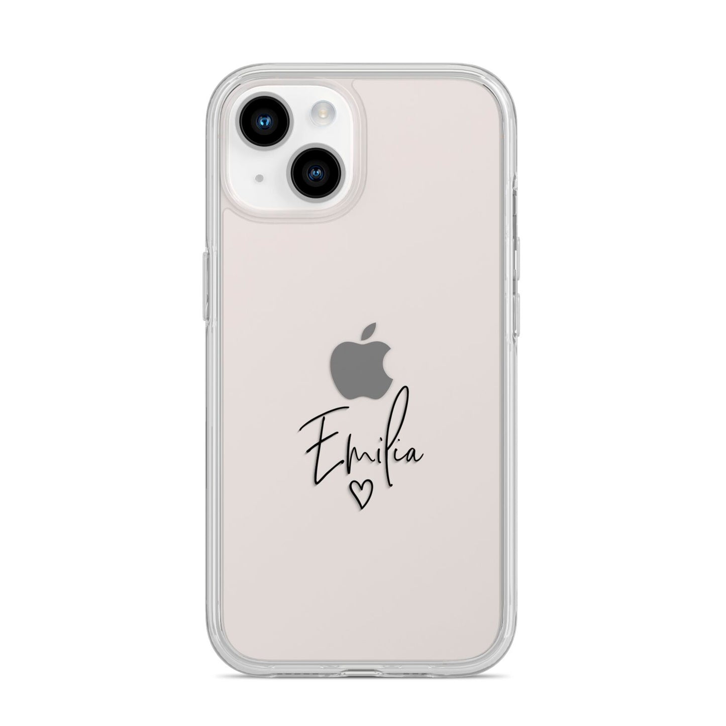 Transparent Black Handwritten Name iPhone 14 Clear Tough Case Starlight